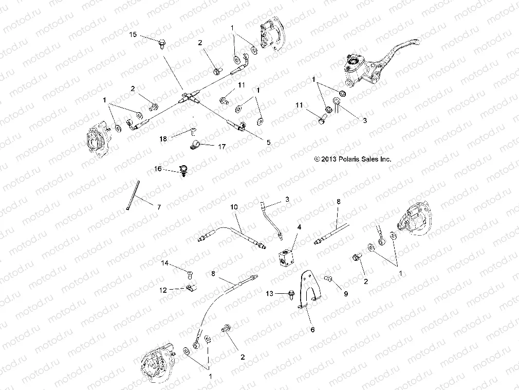 BRAKES | BRAKES, BRAKE LINES - A14YN8EAJ/EAT (49MVBRAKELINE14SP850)