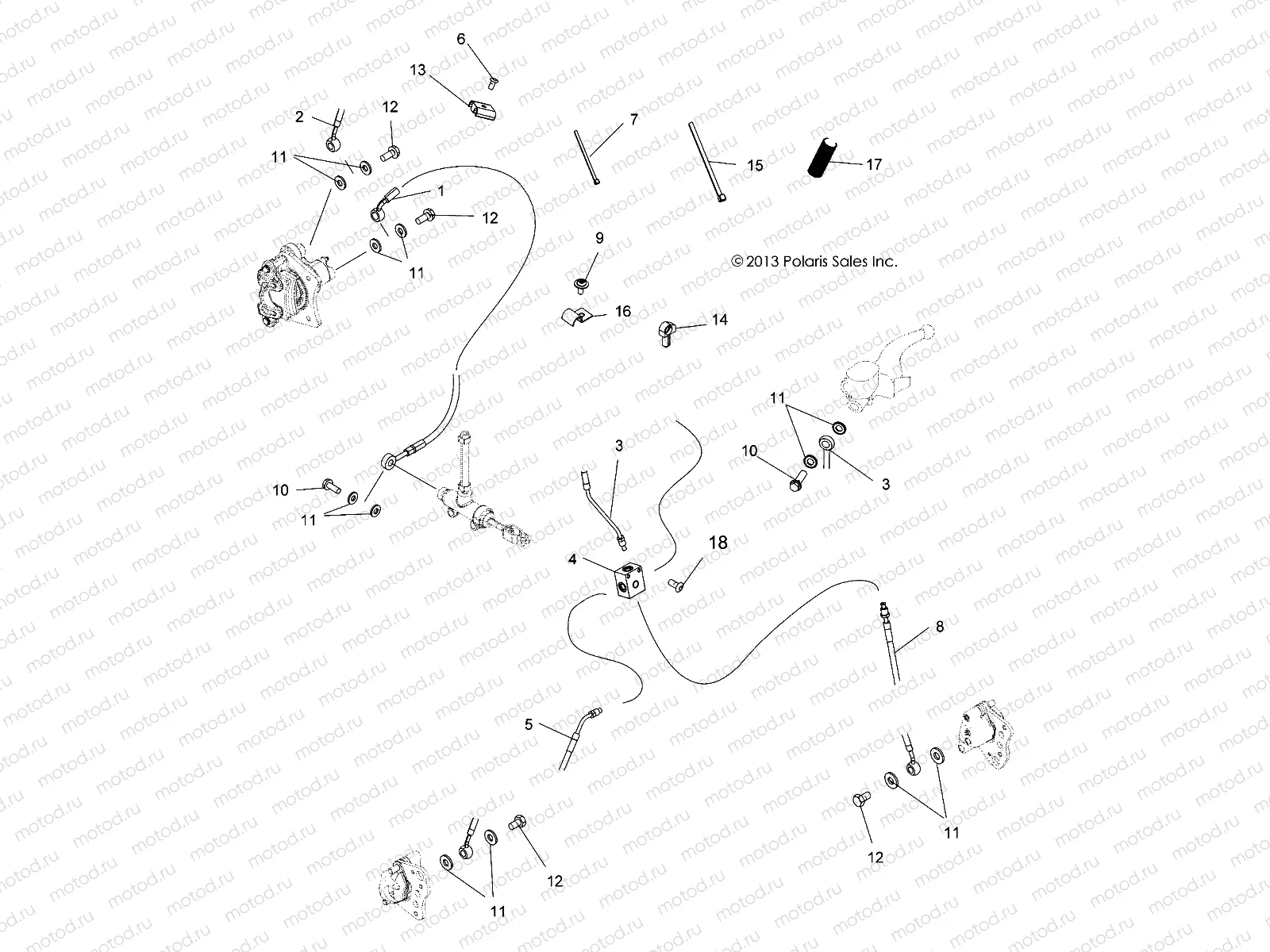 BRAKES | BRAKES, BRAKE LINES - A15SDA57HH/HA (49ATVBRAKELINE14SP570TRG)