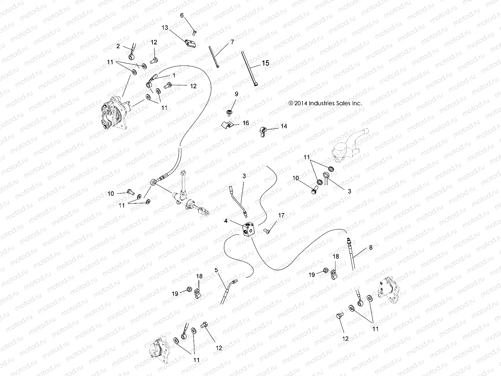 BRAKES | BRAKES, BRAKE LINES - A15SJE57HI (49ATVBRAKELINE1570SPTR)