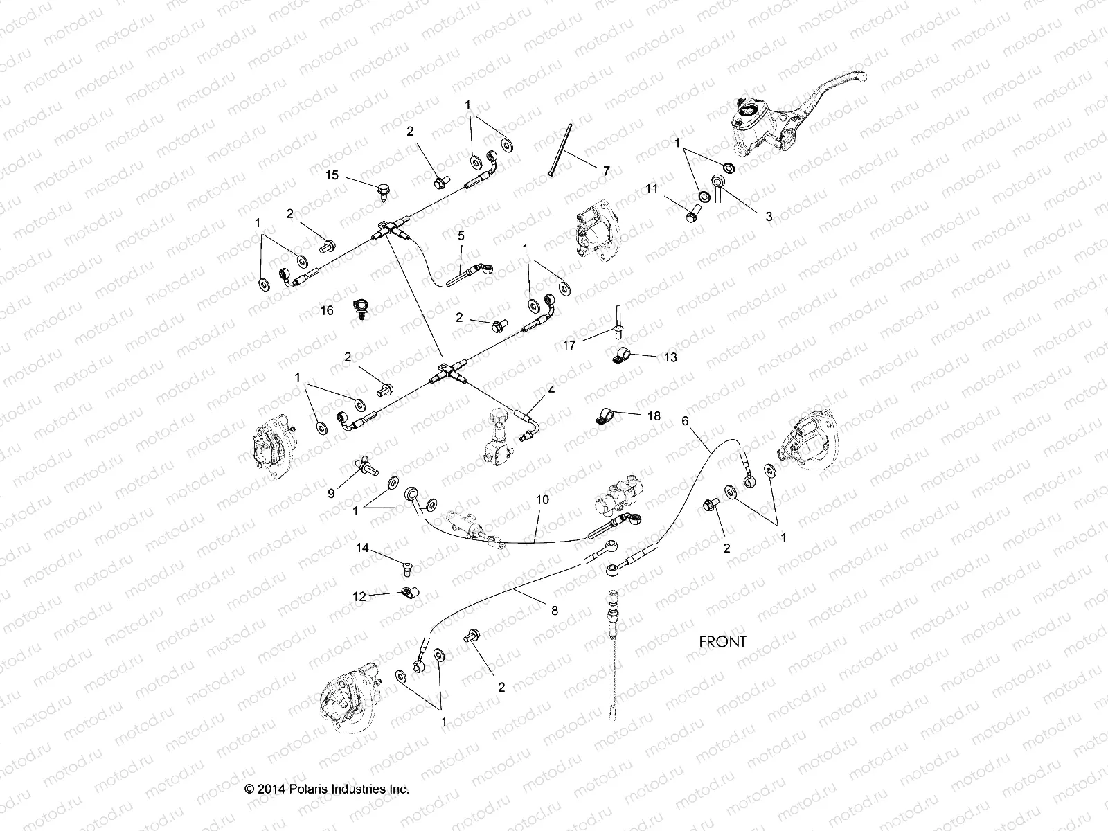 BRAKES | BRAKES, BRAKE LINES - A15SXE85FI (49ATVBRAKELINE1585FEU)