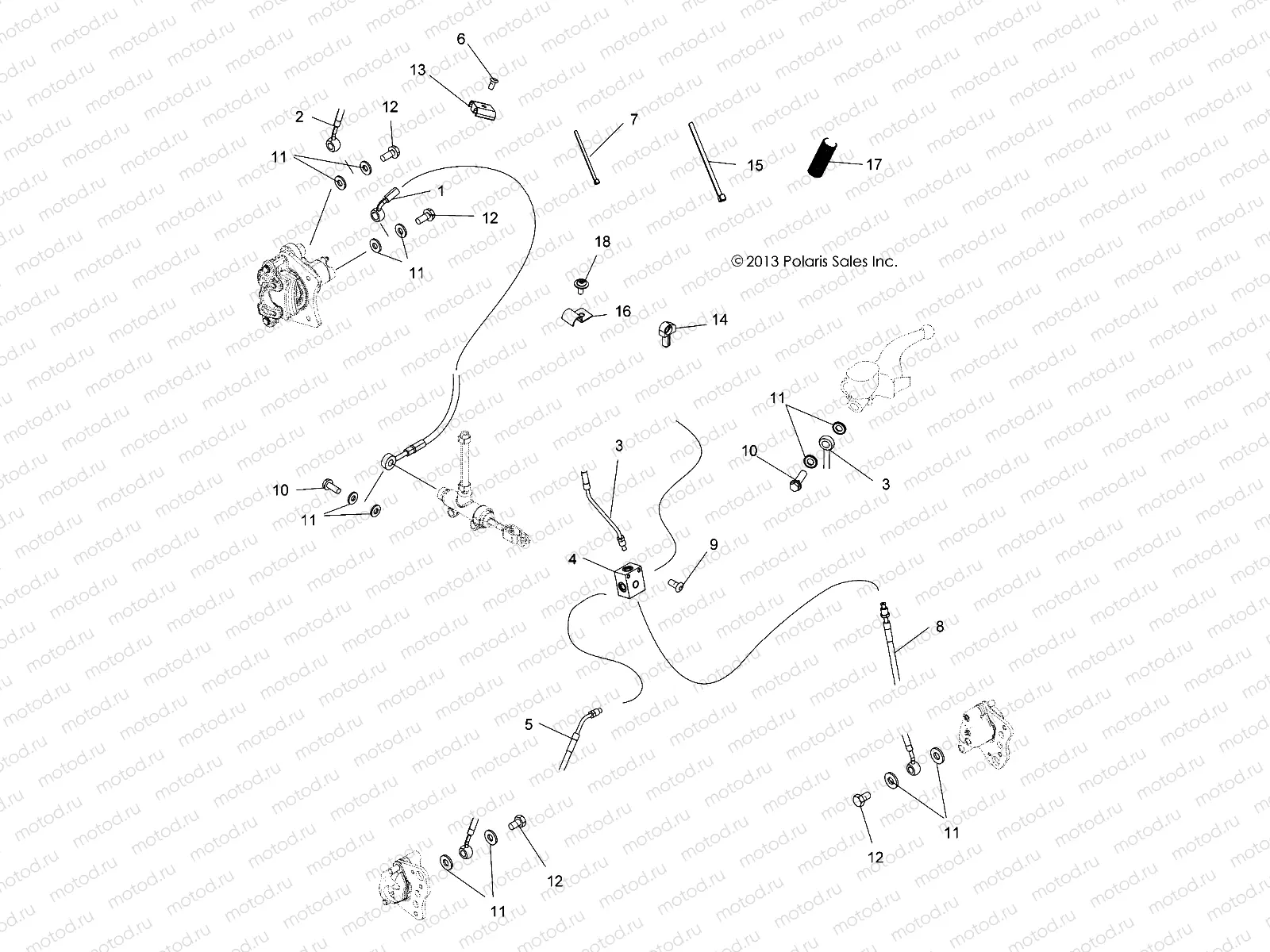 BRAKES | BRAKES, BRAKE LINES - A17SUH57N5 (49ATVBRAKELINE14570UTE)