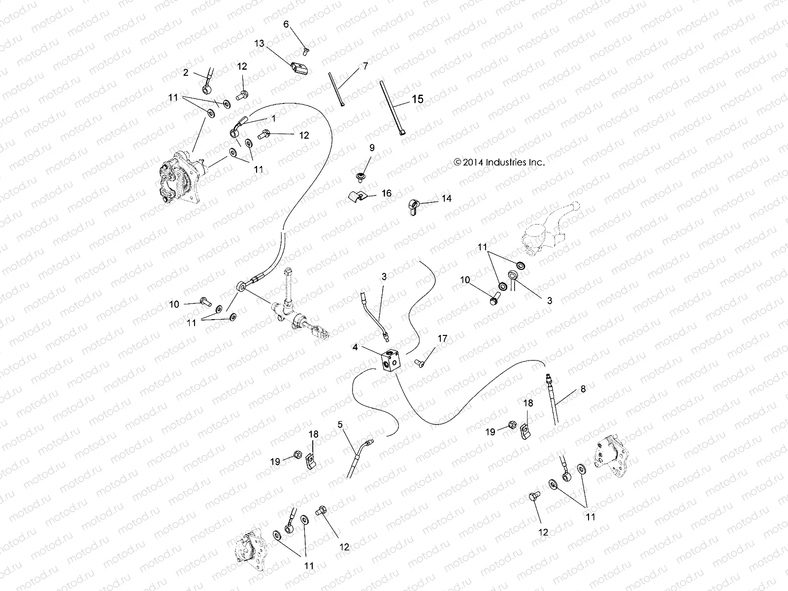 BRAKES | BRAKES, BRAKE LINES - A20SHD57A9 (49ATVBRAKELINE15570SP)