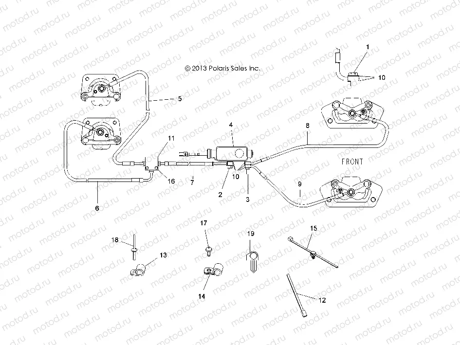 BRAKES | BRAKES, BRAKE LINES AND MASTER CYLINDER - A14BH33FJ (49ATVBRAKELINE14325)