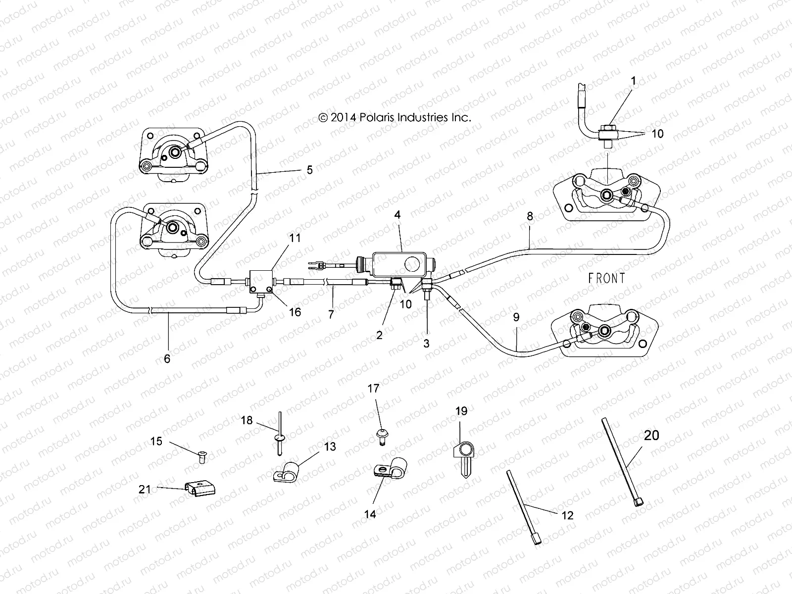 BRAKES | BRAKES, BRAKE LINES AND MASTER CYLINDER - A15DAH32EJ (49ATVBRAKELINE15325HD)