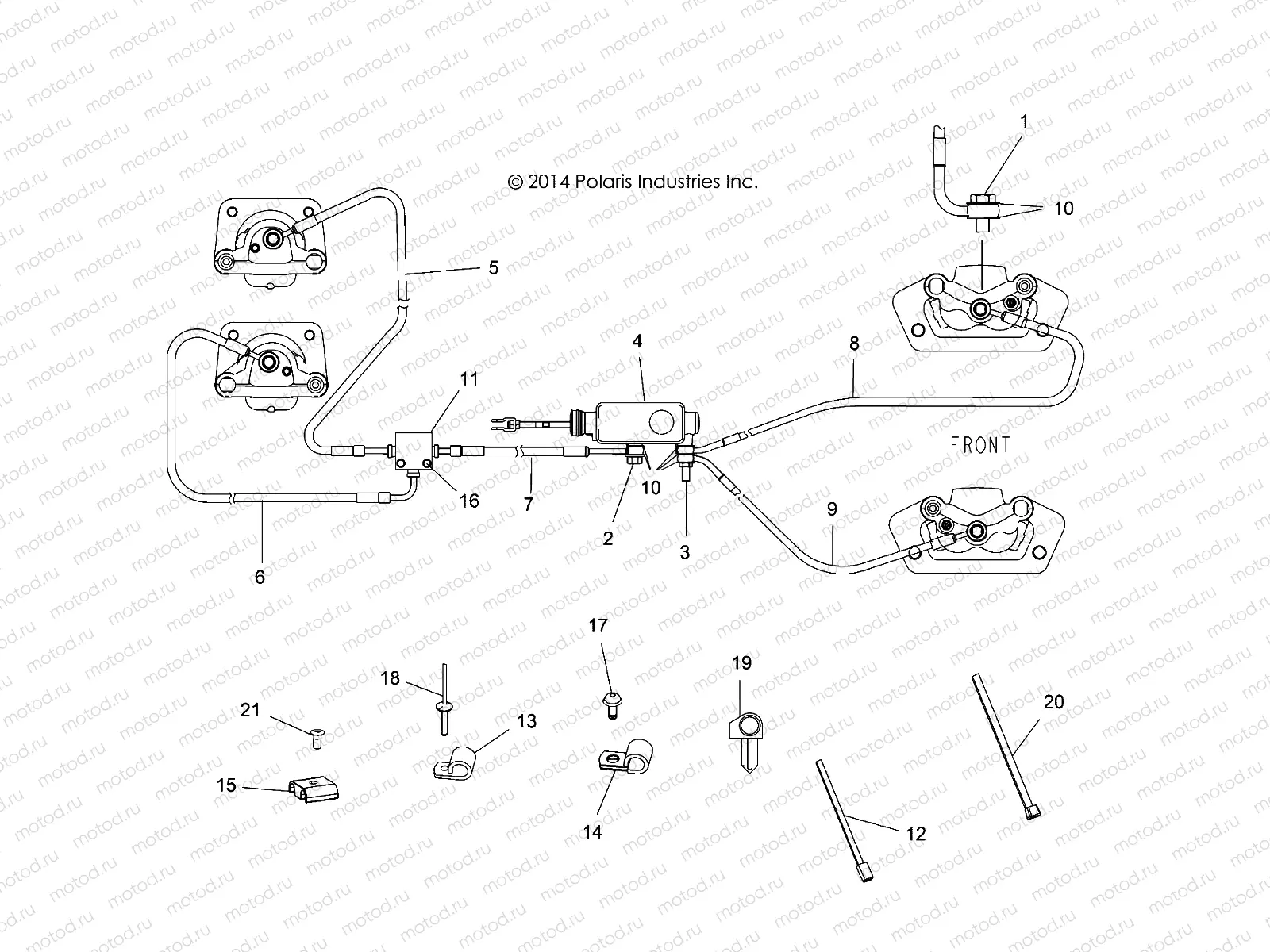 BRAKES | BRAKES, BRAKE LINES AND MASTER CYLINDER - A16DAA57F1/F2/E57FM (49ATVBRAKELINE15ACE570)