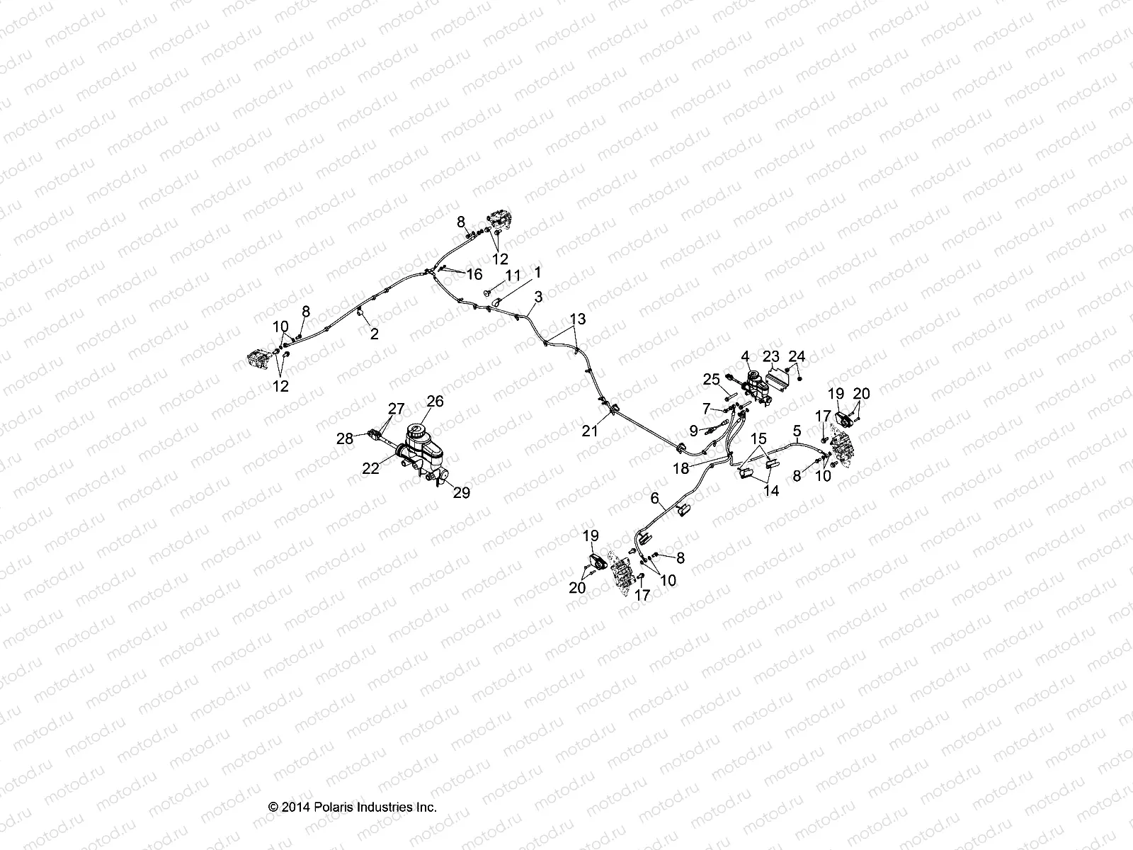 BRAKES | BRAKES, BRAKE LINES AND MASTER CYLINDER - D16B3PD1AJ/B4 (49BRUTUSBRAKELINE15)