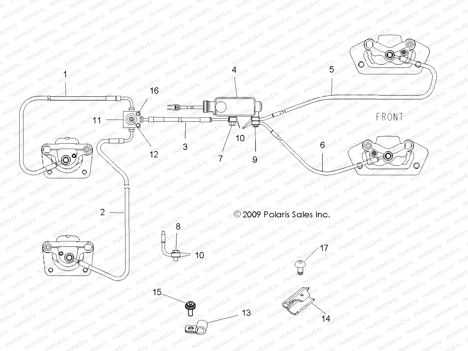 BRAKES | BRAKES, BRAKE LINES and MASTER CYLINDER - R13VE76AD/AI/AW/7EAS/EAT (49RGRBRAKELINES10RZR)