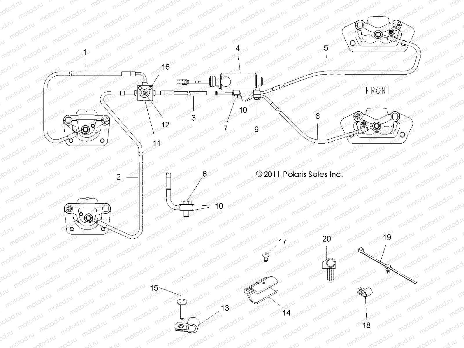 BRAKES | BRAKES, BRAKE LINES and MASTER CYLINDER - R13VH57AD/6EAK (49RGRBRAKELINES12RZR570)
