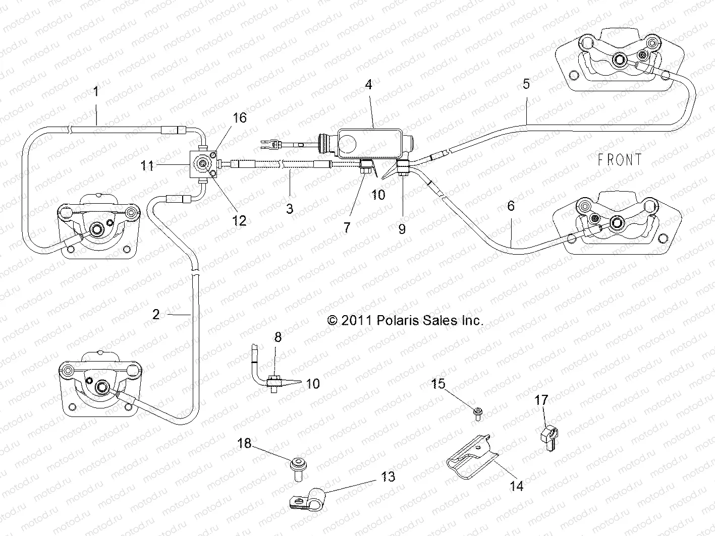 BRAKES | BRAKES, BRAKE LINES and MASTER CYLINDER - R13XE76AD/EAI (49RGRBRAKELINES12RZR4)