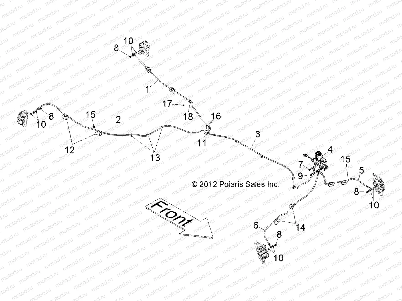 BRAKES | BRAKES, BRAKE LINES and MASTER CYLINDER - R13XT9EAL (49RGRBRAKELINES12RZRXP4)
