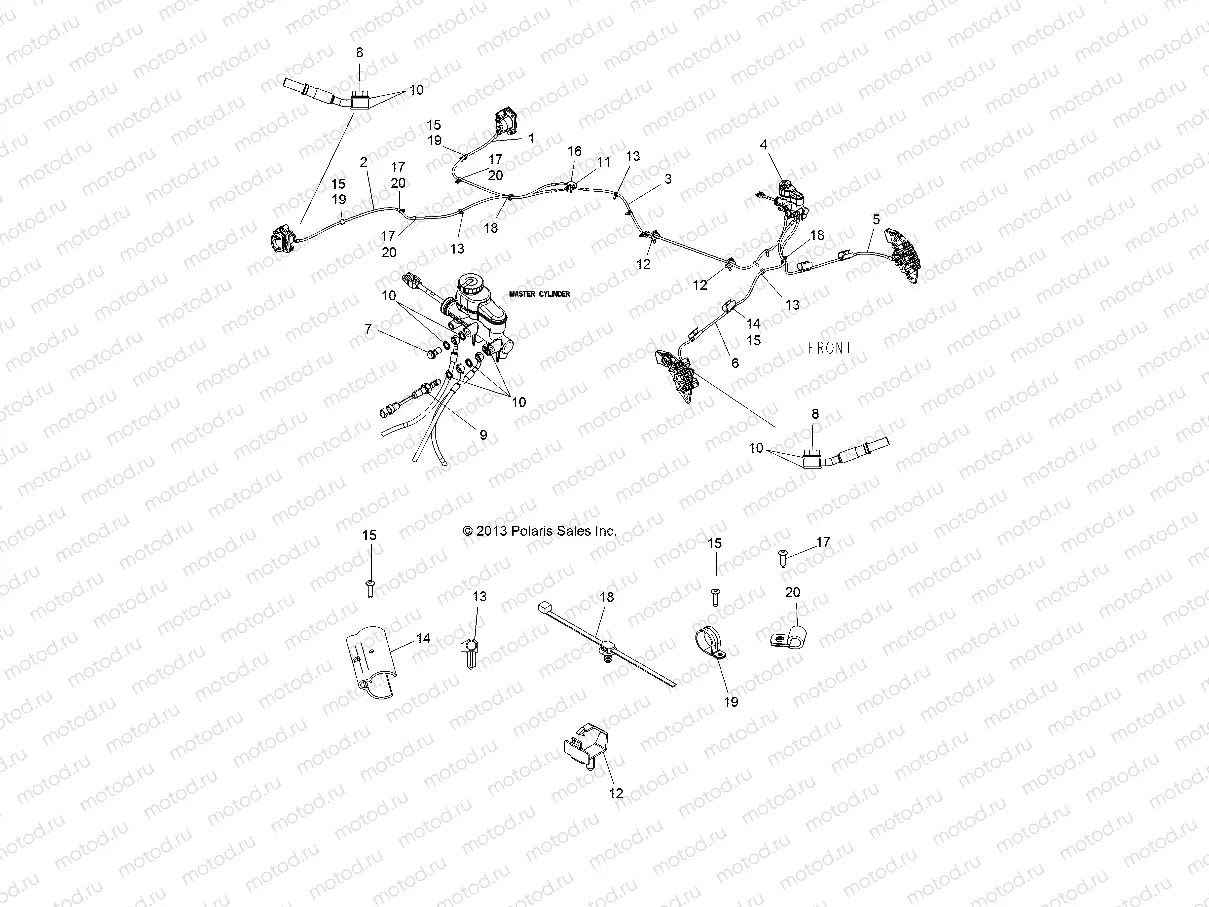 BRAKES | BRAKES, BRAKE LINES and MASTER CYLINDER - R17RT_87 ALL OPTIONS (49RGRBRAKELINES13900XP)