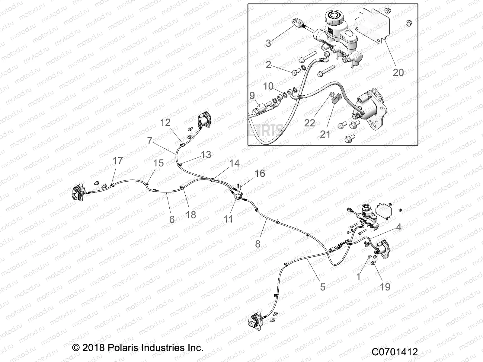 BRAKES | BRAKES, BRAKE LINES and MASTER CYLINDER - R20MAA57K1 (49RGRBRAKELINESC0701412)