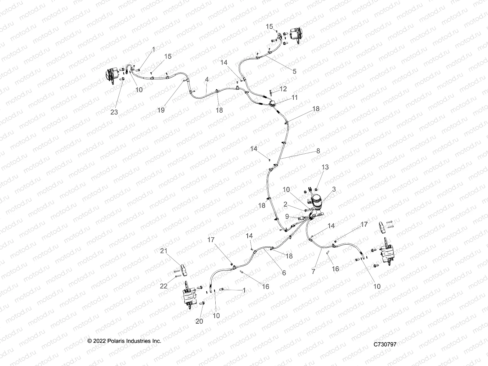BRAKES | BRAKES, BRAKE LINES AND MASTER CYLINDER -R23RRRED4JA (C730797)