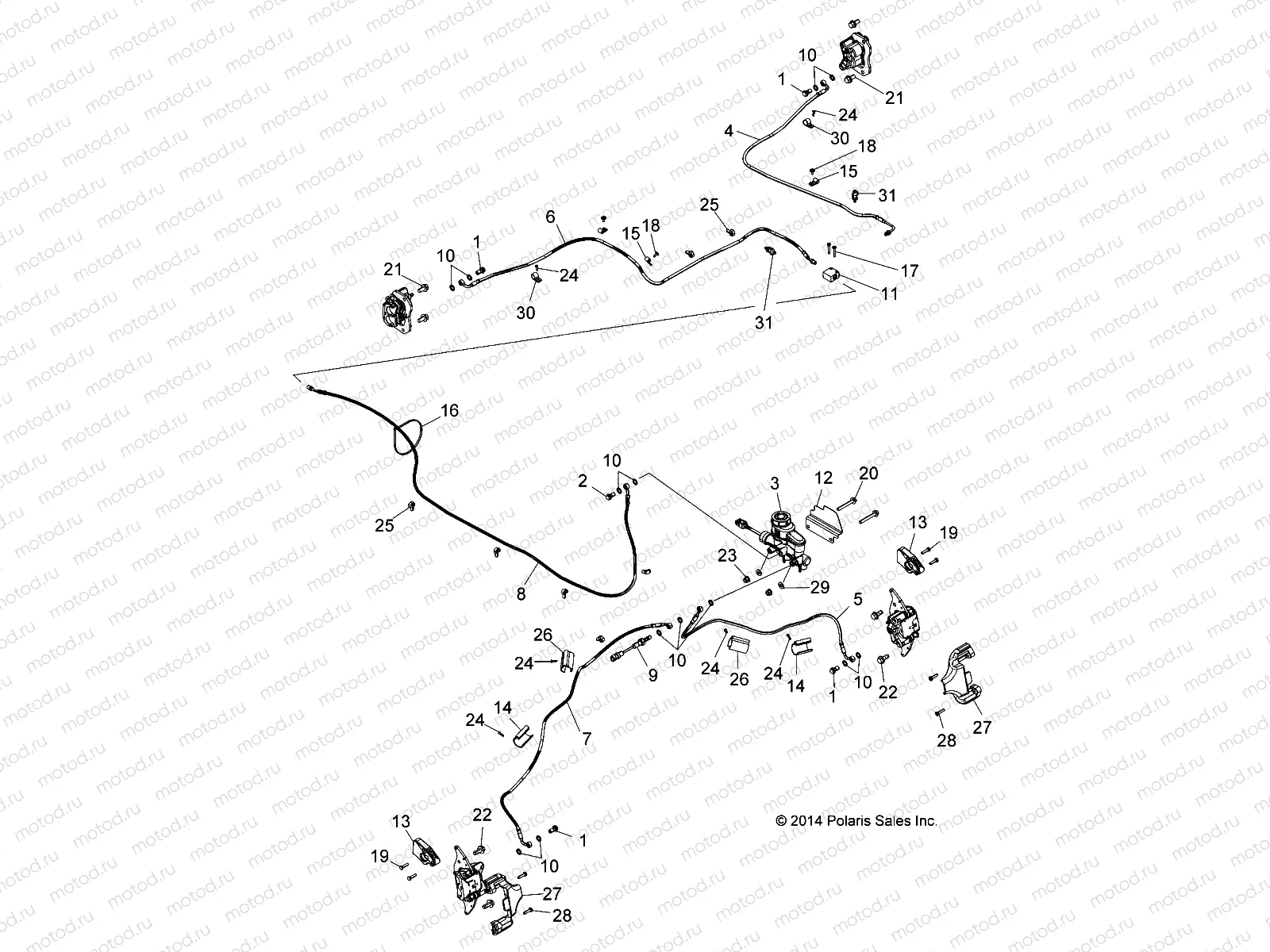 BRAKES | BRAKES, BRAKE LINES AND MASTER CYLINDER - Z16VA87 ALL OPTIONS (49RGRBRAKELINES15RZR900)