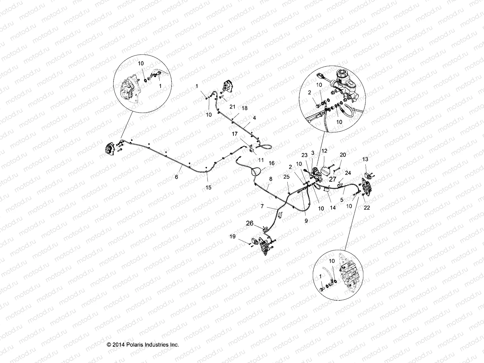 BRAKES | BRAKES, BRAKE LINES AND MASTER CYLINDER - Z16VFE99AF/AS/AM/M99AM (49RGRBRAKELINES1510004)