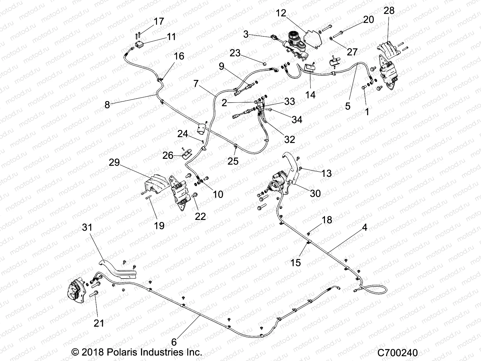 BRAKES | BRAKES, BRAKE LINES AND MASTER CYLINDER - Z18VDE99FK/S99CK/FK (C700240)