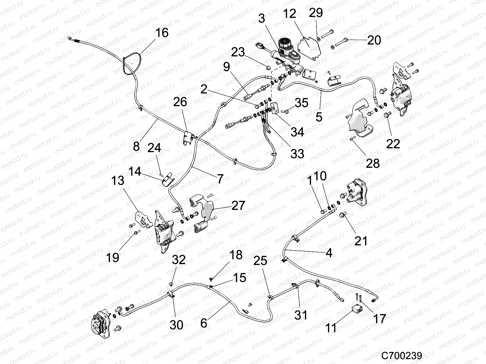 BRAKES | BRAKES, BRAKE LINES AND MASTER CYLINDER - Z19VBE99F2/S99C2/CM (C700239)