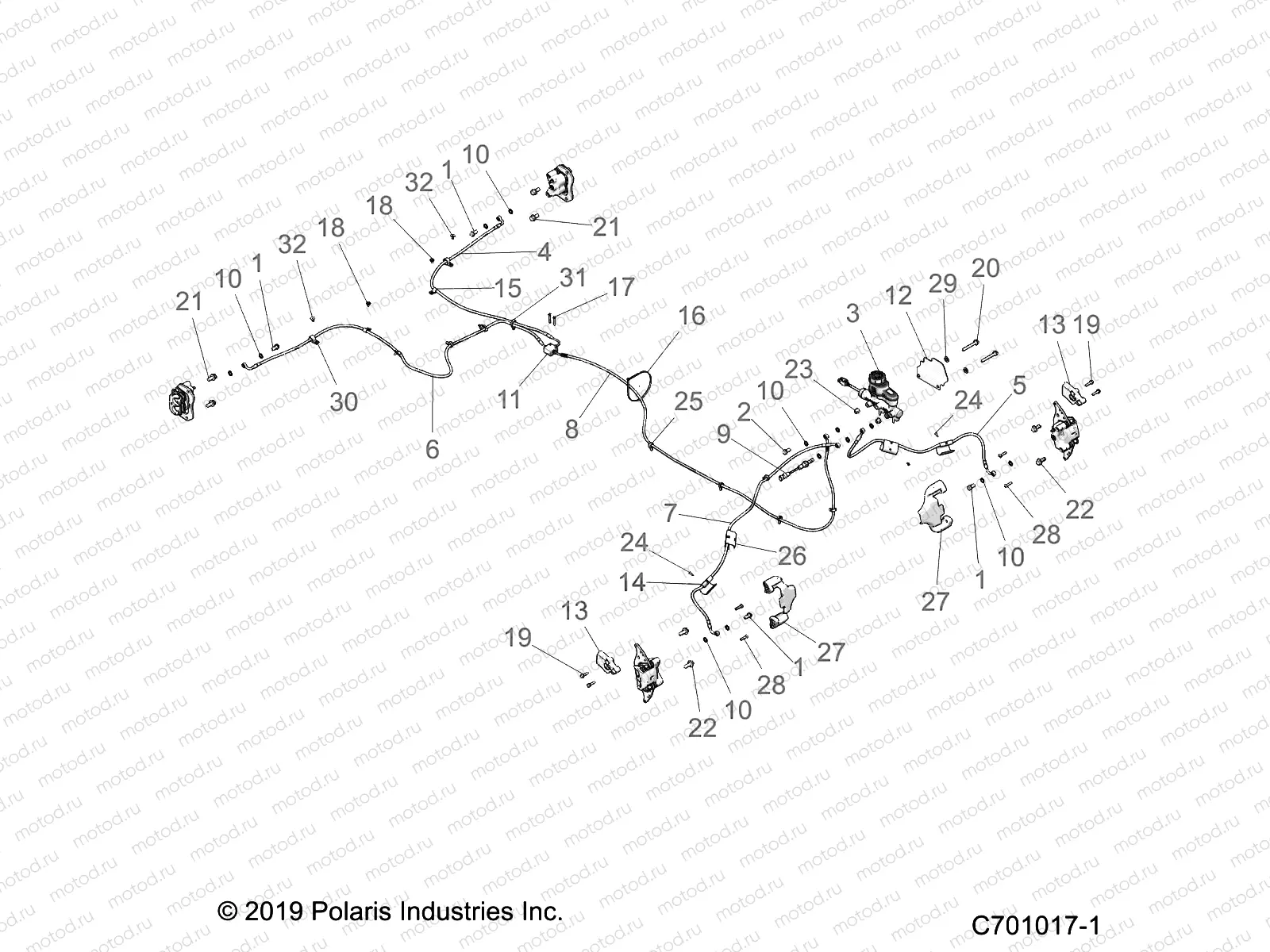 BRAKES | BRAKES, BRAKE LINES AND MASTER CYLINDER - Z22ASK99A4/B4/ASV99A4 (C701017-1)