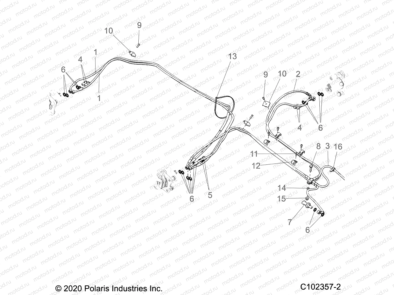 BRAKES | BRAKES, BRAKE LINES, REAR - A21S6E57A1/3A1 (C102357-2)