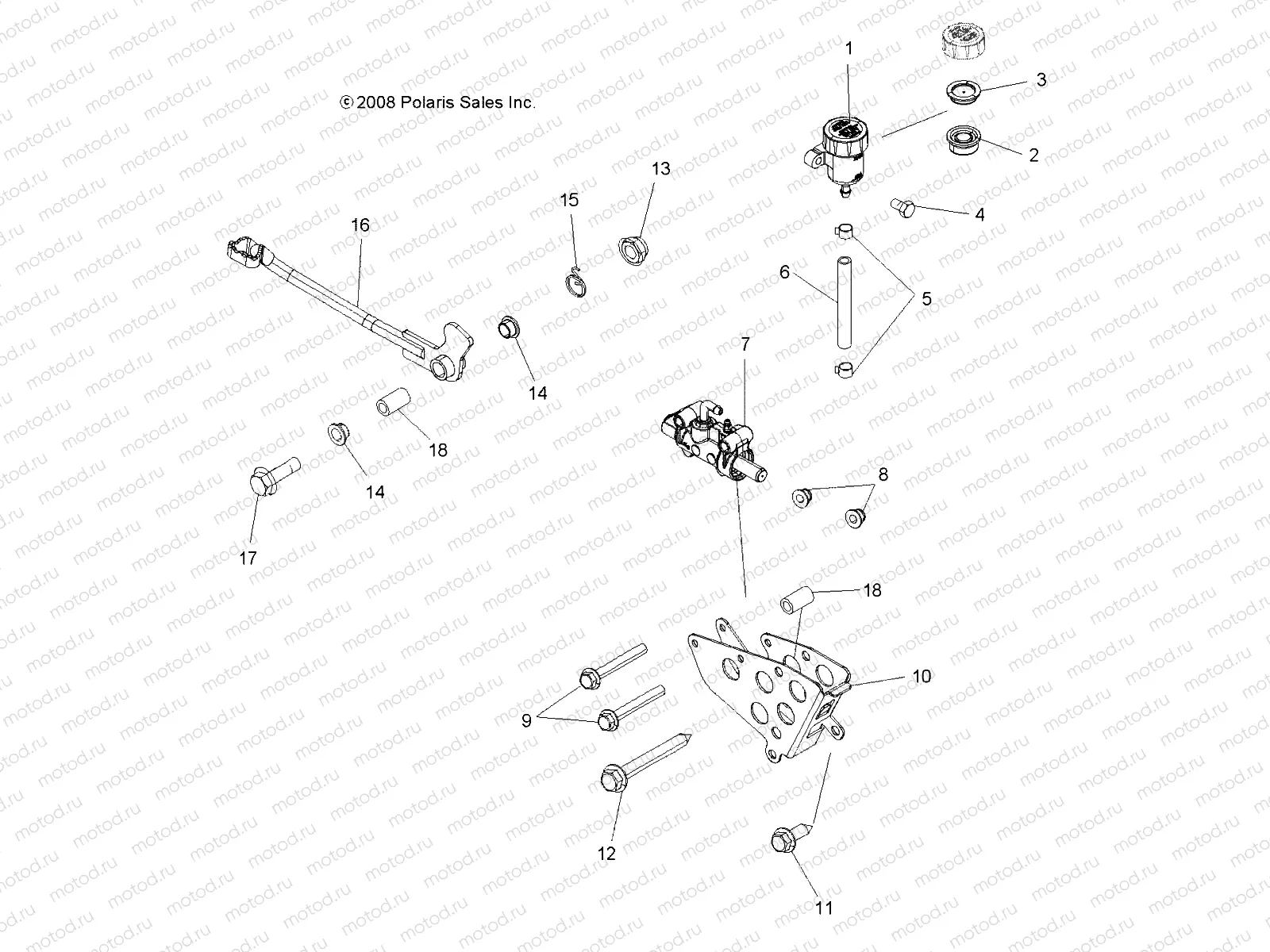 BRAKES | BRAKES, BRAKE PEDAL and MASTER CYLINDER - A09ZX85/8X ALL OPTIONS (49ATVBRAKEFOOT09SPXP550)