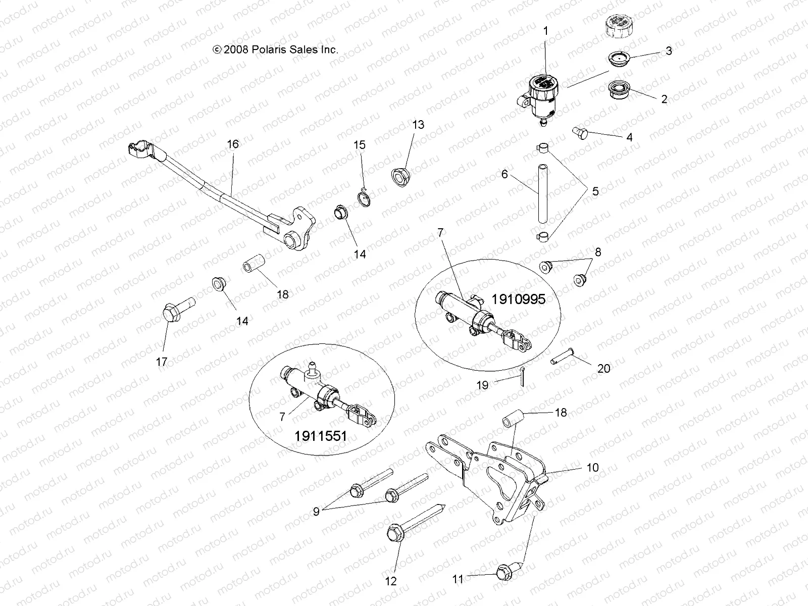 BRAKES | BRAKES, BRAKE PEDAL and MASTER CYLINDER - A09ZX85FS/CFS (49ATVBRAKEFOOT09SPXP850I)
