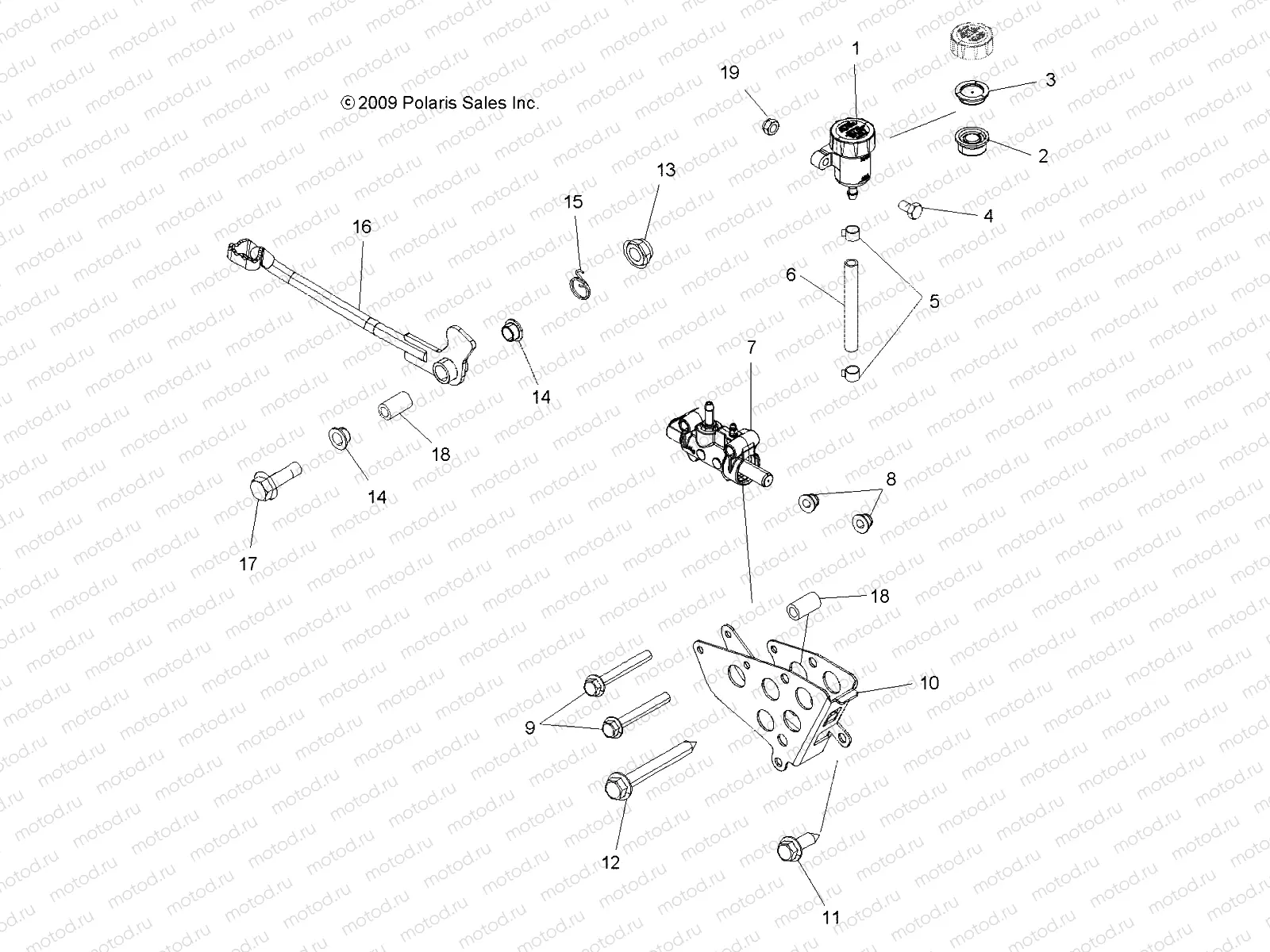 BRAKES | BRAKES, BRAKE PEDAL and MASTER CYLINDER - A10ZN55AL/AQ/AX (49ATVBRAKEFOOT10SP850)