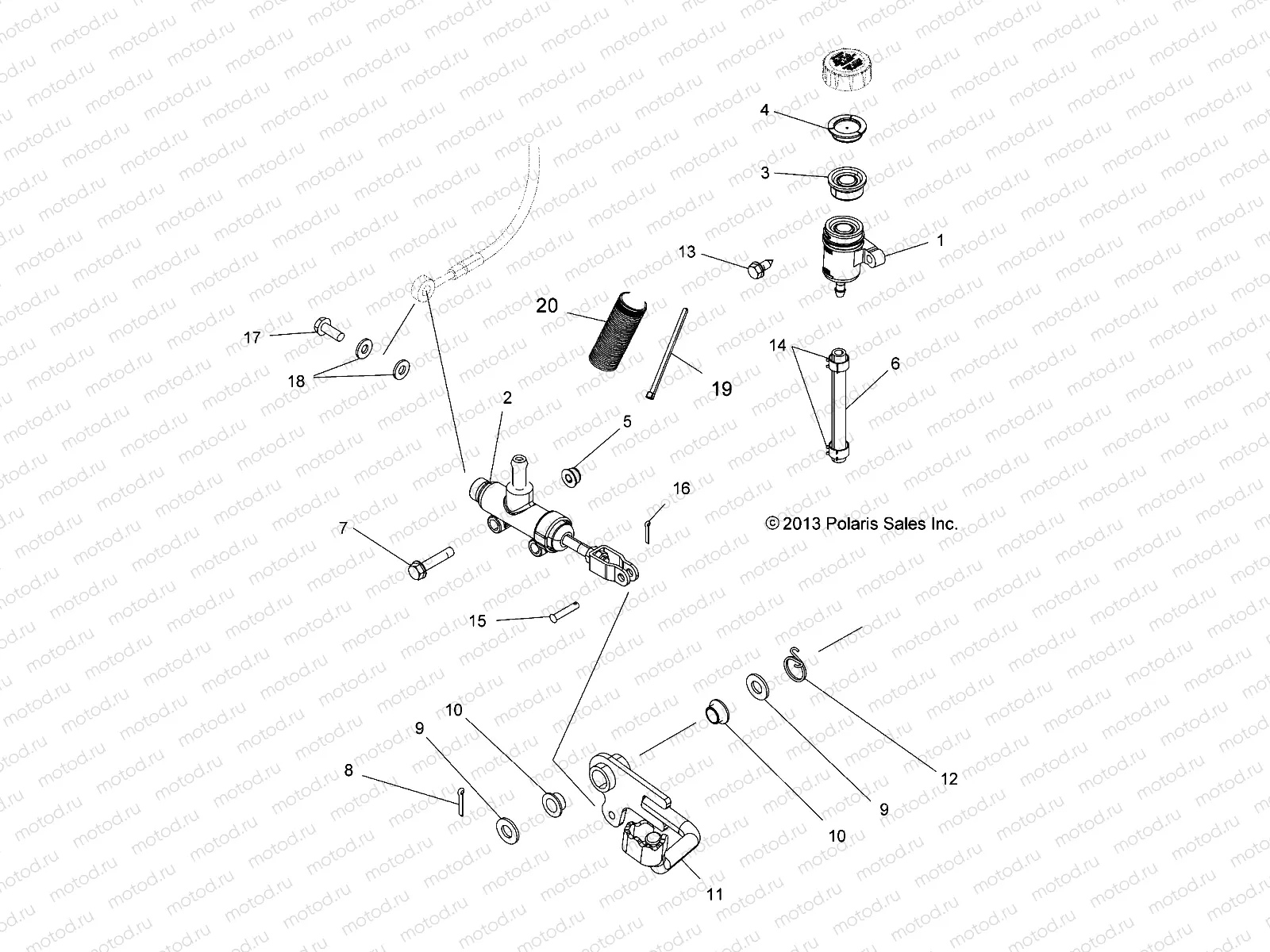BRAKES | BRAKES, BRAKE PEDAL and MASTER CYLINDER - A14DH57FJ (49ATVBRAKEFOOT14SP570I)