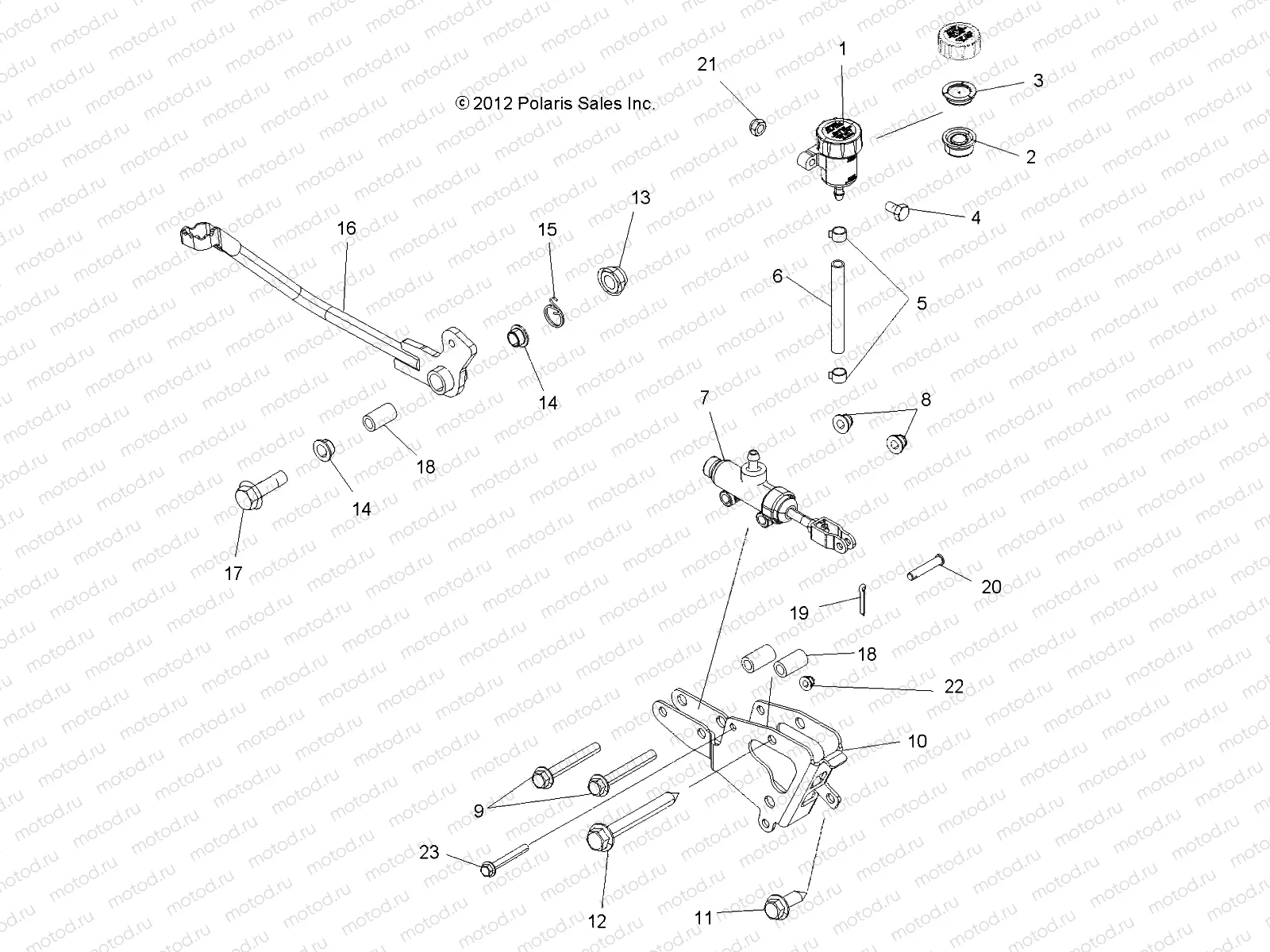 BRAKES | BRAKES, BRAKE PEDAL and MASTER CYLINDER - A15SXE95FK (49ATVBRAKEFOOT13SP850F)