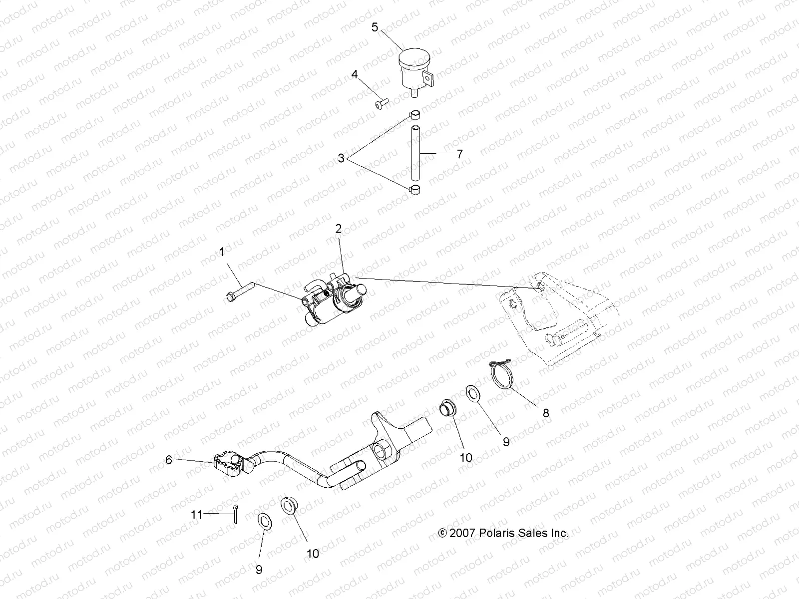 BRAKES | BRAKES, BRAKE PEDAL and REAR MASTER CYLINDER - A08LH46AQ/AX/AZ (49ATVBRAKEFOOT08SP400)
