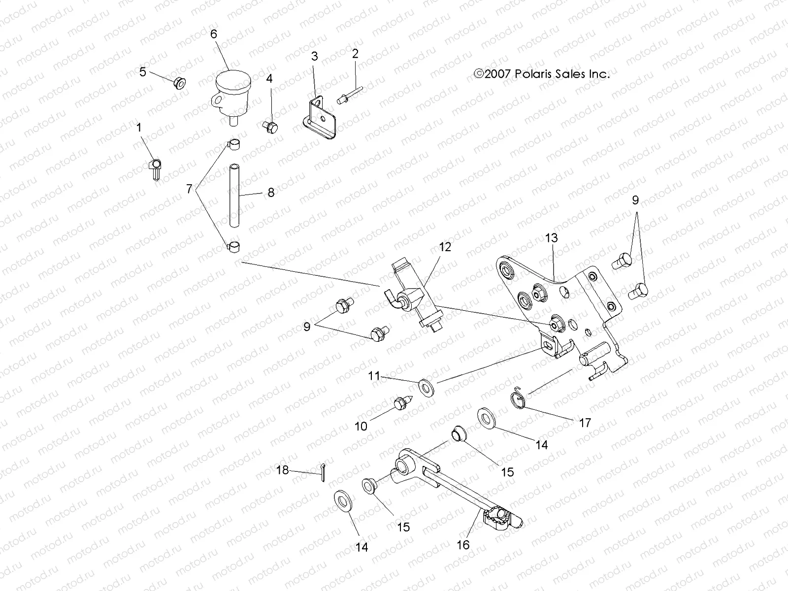 BRAKES | BRAKES, BRAKE PEDAL and REAR MASTER CYLINDER - A09BG50AA (49ATVBRAKERR08SCRAM)