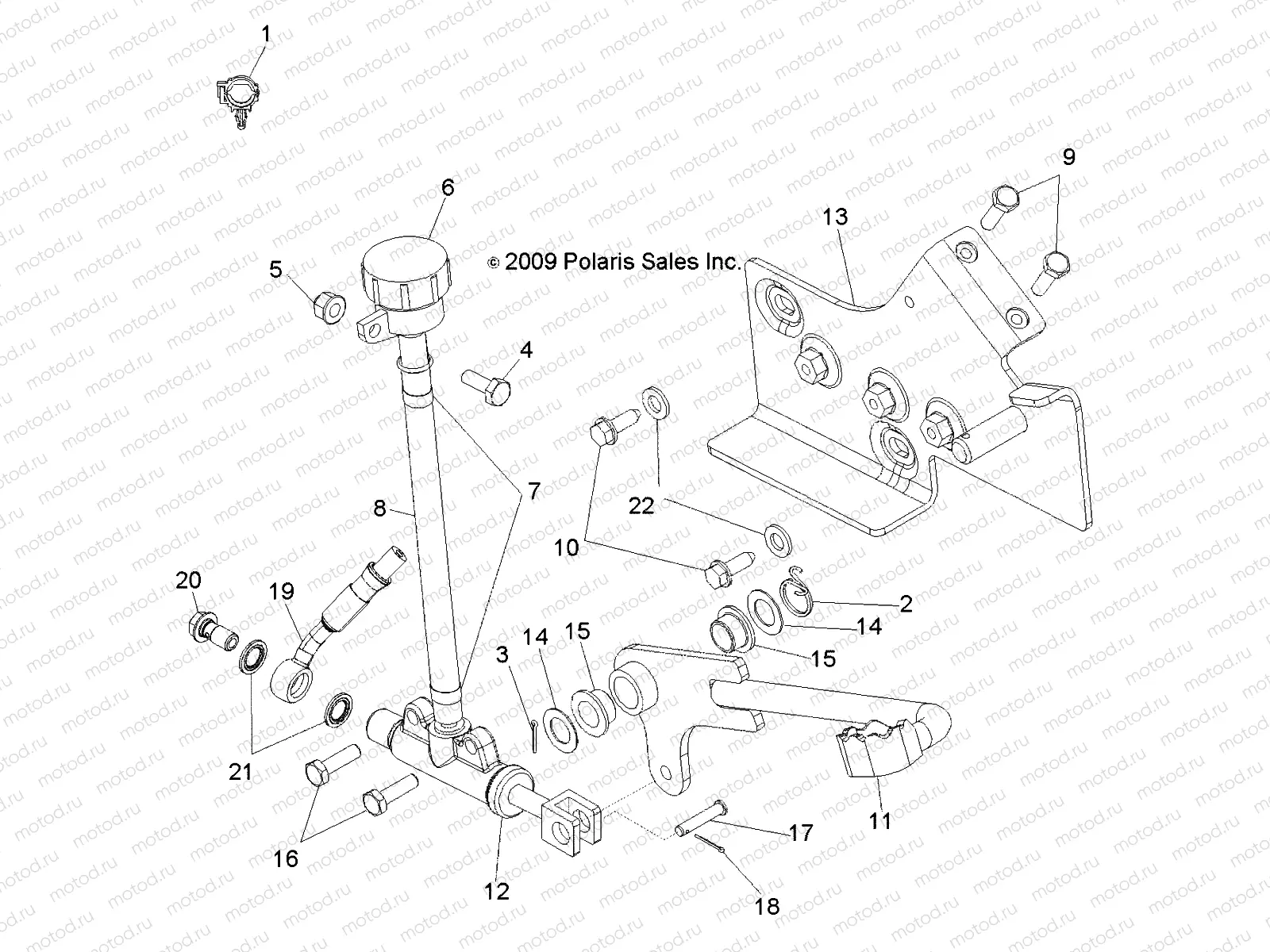 BRAKES | BRAKES, BRAKE PEDAL and REAR MASTER CYLINDER - A13EA32FA (49ATVBRAKERR10BOSSI)