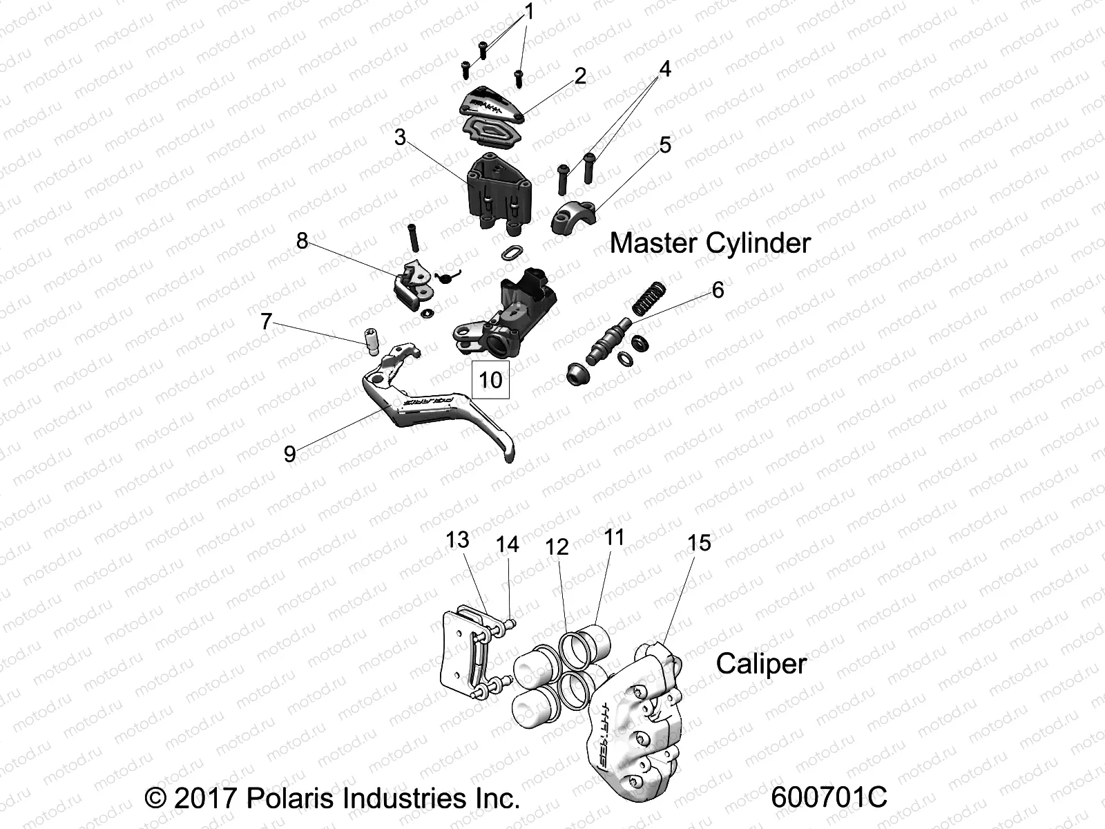 BRAKES | BRAKES, CALIPER AND MASTER CYLINDER ASM. - S22FJE8PS/PE/FJP8PS/PE ALL OPTIONS (600701C)