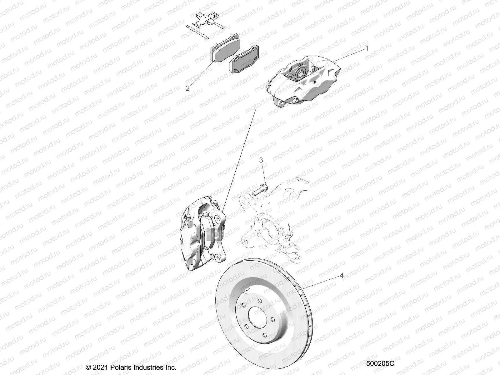 BRAKES | BRAKES, CALIPER, FRONT (R MODELS) BREMBO - T22AARGB/HB (500205C)