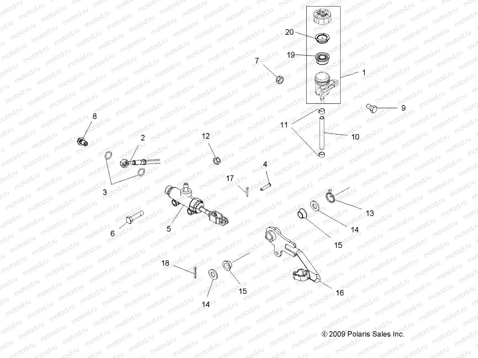BRAKES | BRAKES, FOOT PEDAL and MASTER CYLINDER - A10DH50FX (49ATVBRAKEFOOT10SP500TRGI)