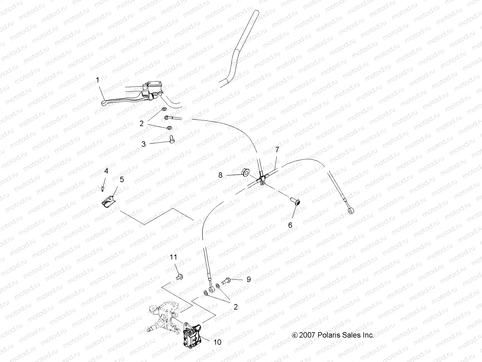 BRAKES | BRAKES, FRONT ASM. - A08GJ52AA/AB/AC (49ATVBRAKEFRT08OUT525S)