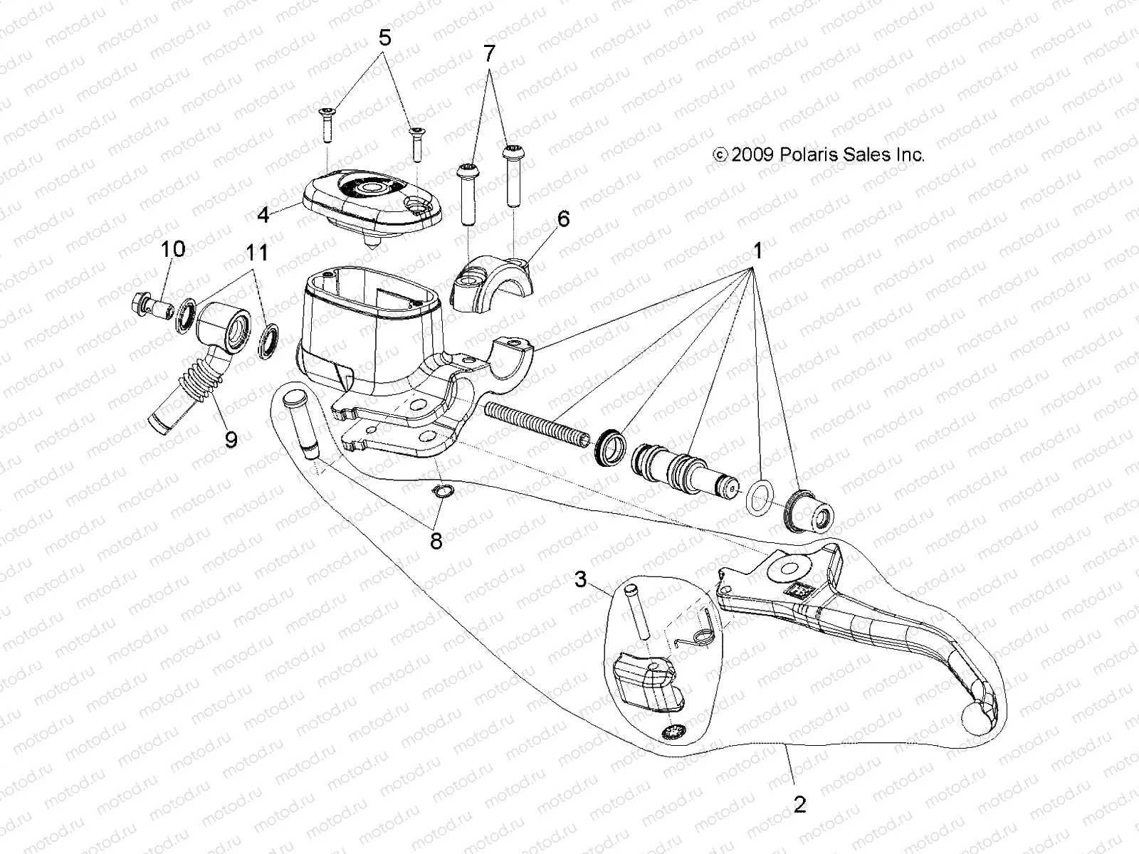 BRAKES | BRAKES, FRONT BRAKE LEVER and MASTER CYLINDER - A10NA32FA (49ATVMCLH10BOSSI)