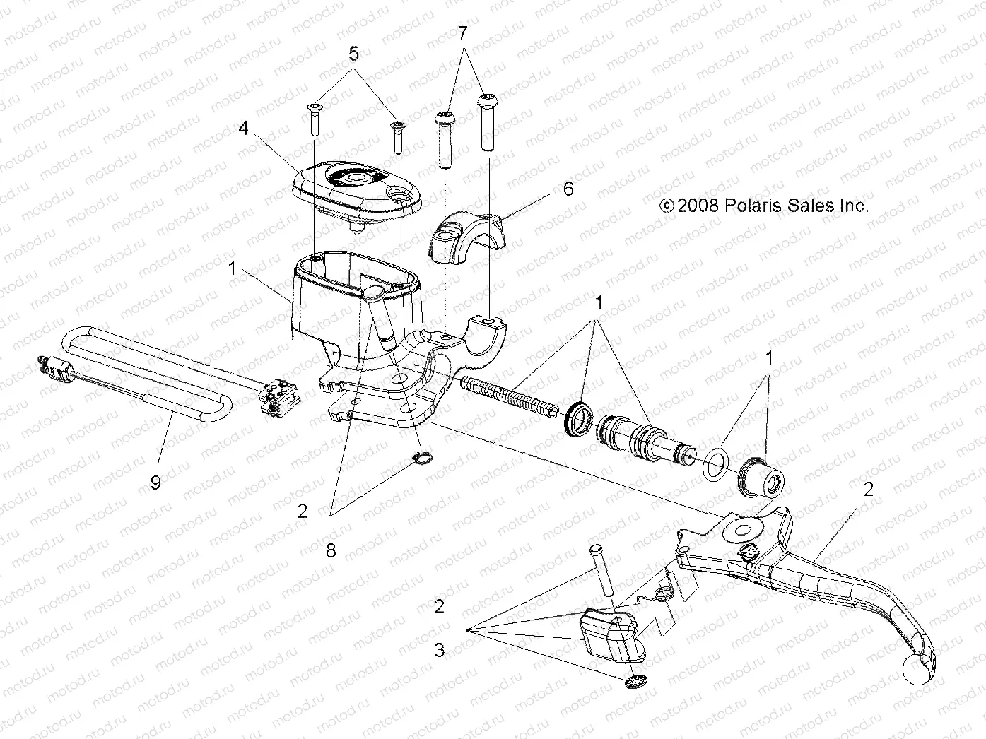 BRAKES | BRAKES, FRONT BRAKE LEVER and MASTER CYLINDER - A12DN8EAF/EAH/EAR/EAW (49ATVMCLH09SPXP550)