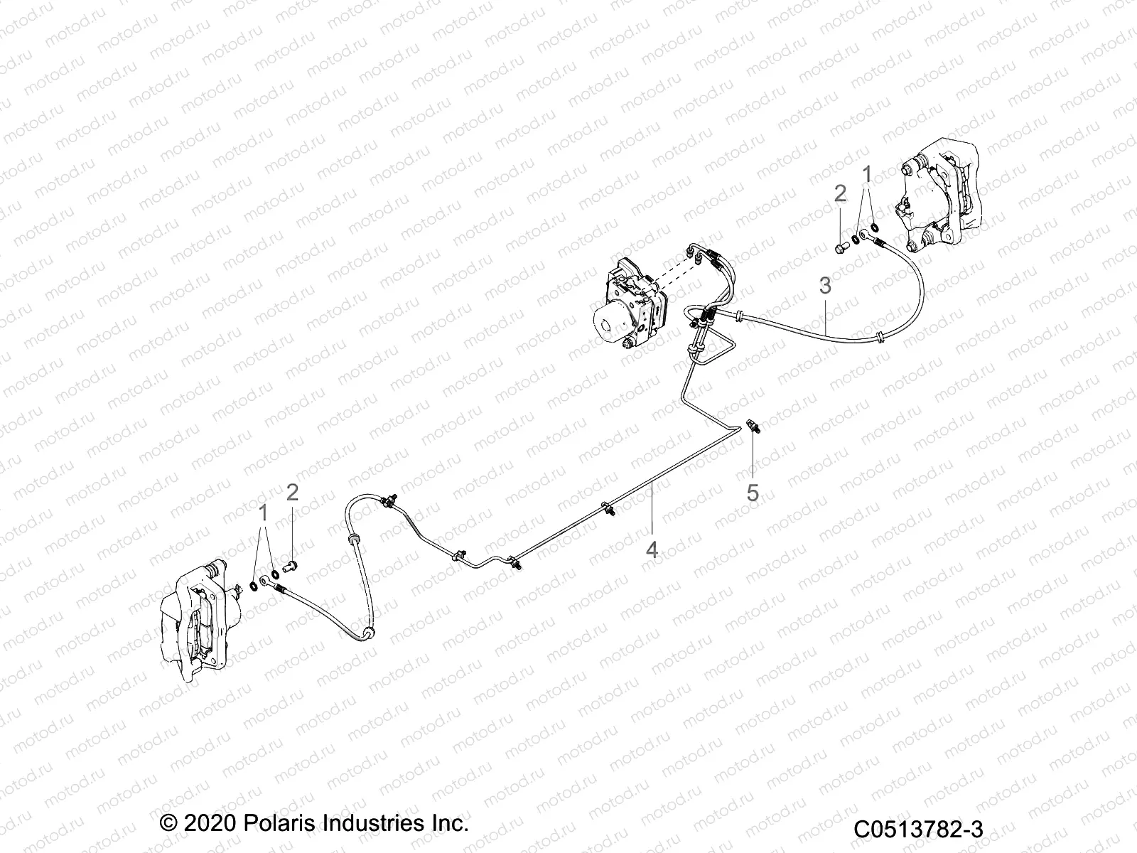 BRAKES | BRAKES, FRONT BRAKE LINE - T21AARGB/SGD ALL OPTIONS (C0513782-3)