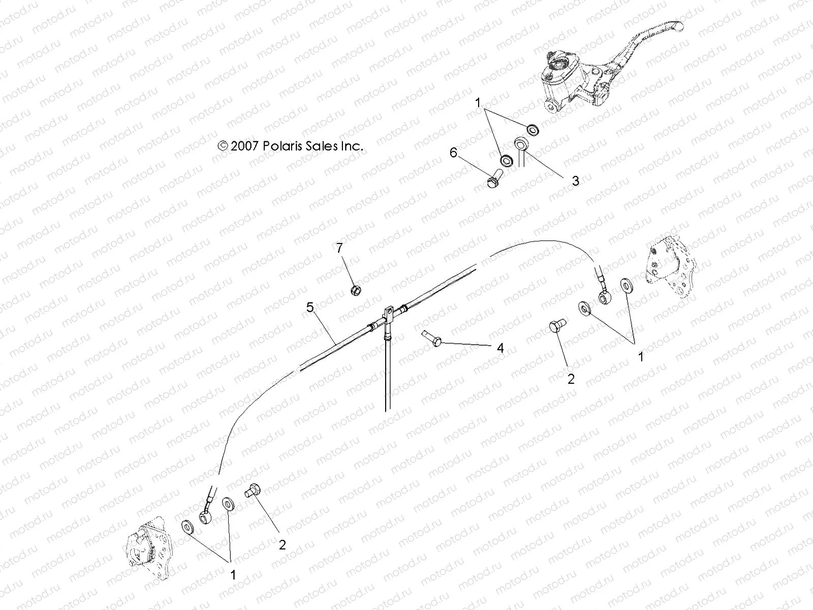 BRAKES | BRAKES, FRONT BRAKE LINES - A09DN76FC (49ATVBRAKELINE08X2500QUAD)