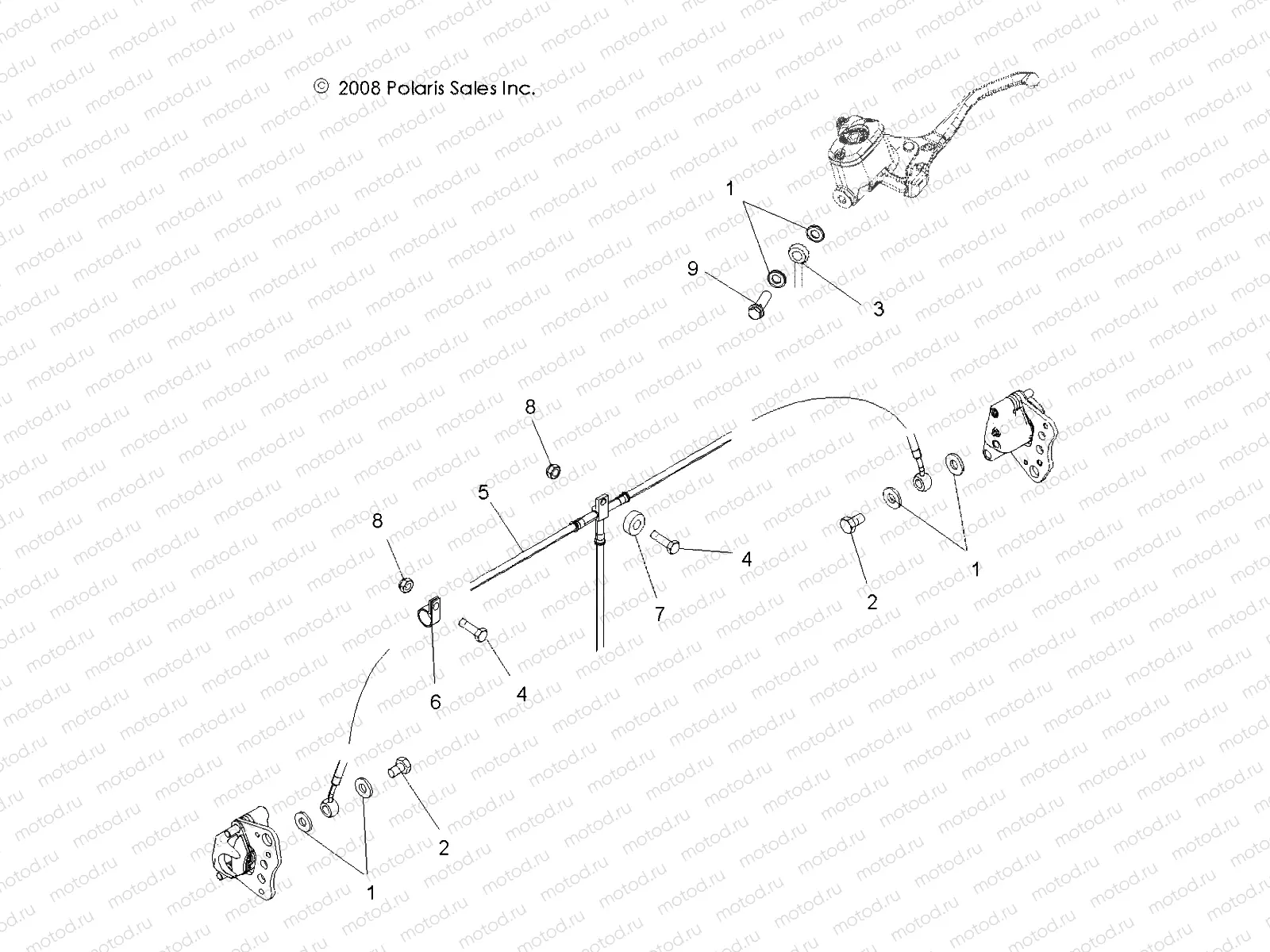 BRAKES | BRAKES, FRONT BRAKE LINES - A10MN50ET (49ATVBRAKELINE09SP500TR)