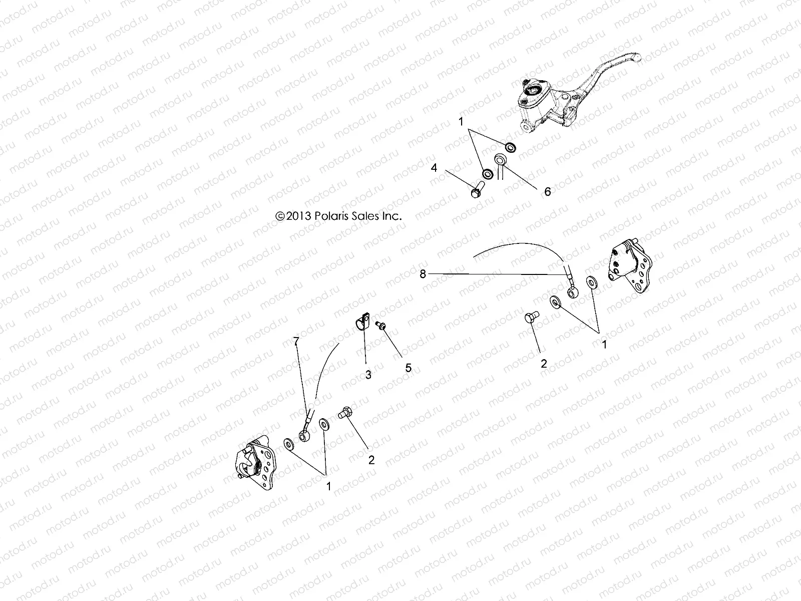 BRAKES | BRAKES, FRONT BRAKE LINES - A14DH57FJ (49ATVBRAKELINE14SPTRG570I)