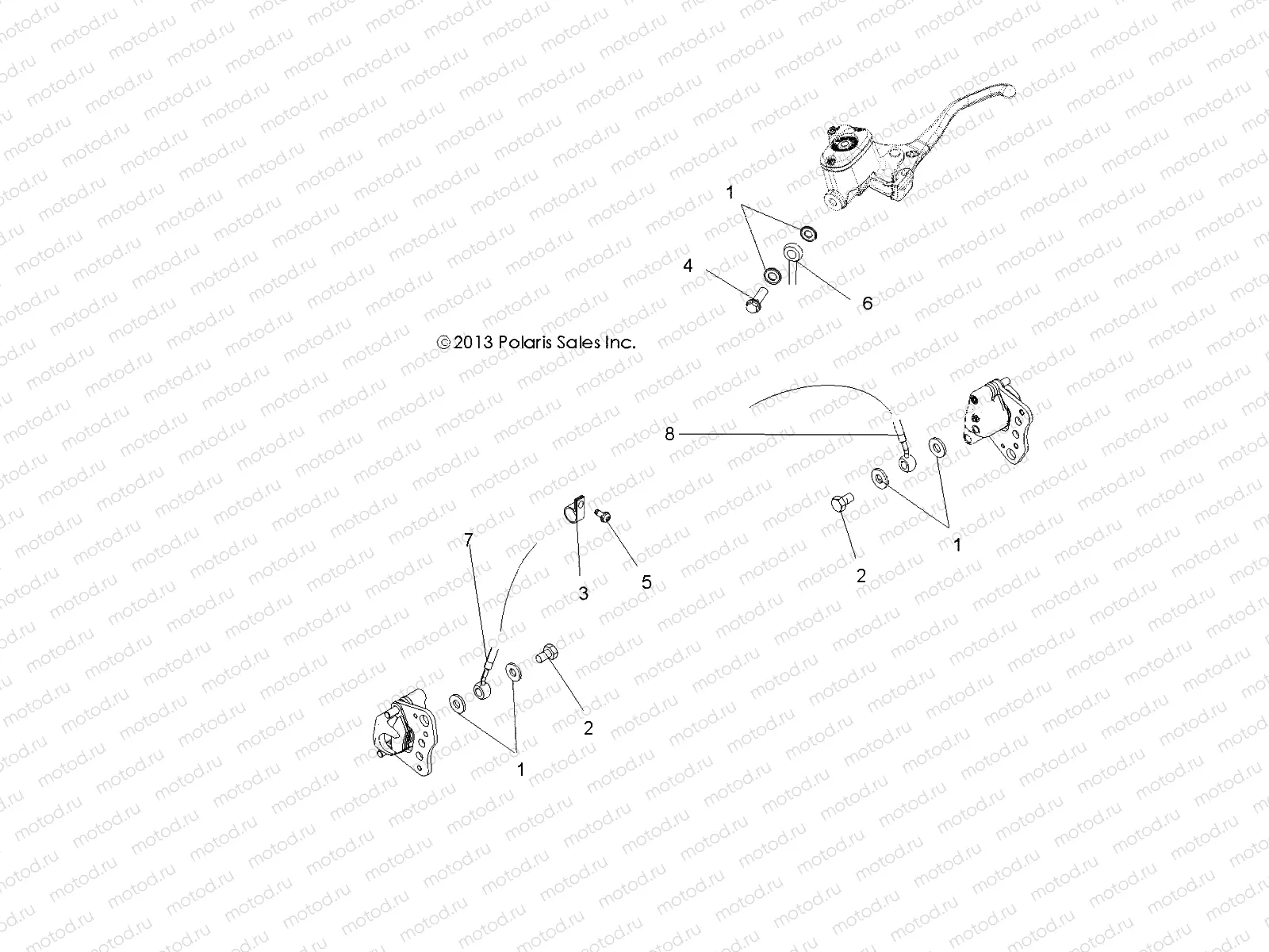 BRAKES | BRAKES, FRONT BRAKE LINES - A18SES57C1/C2/C5/C7/E1/E5/E7/P57C1/T57C1/C7/E1/E7 (49ATVBRAKELINE14SP570F)