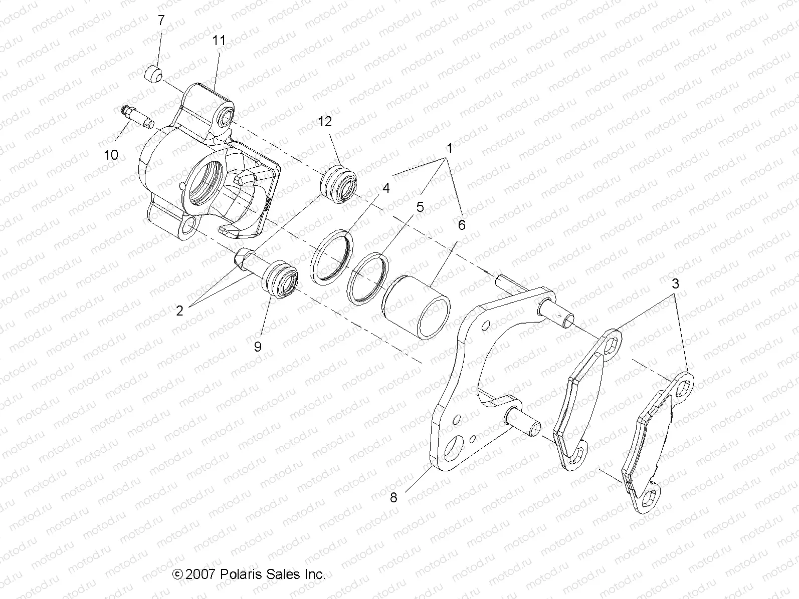 BRAKES | BRAKES, FRONT CALIPER - A08MH50SS/SQ (49ATVBRAKEFRT08SP500)