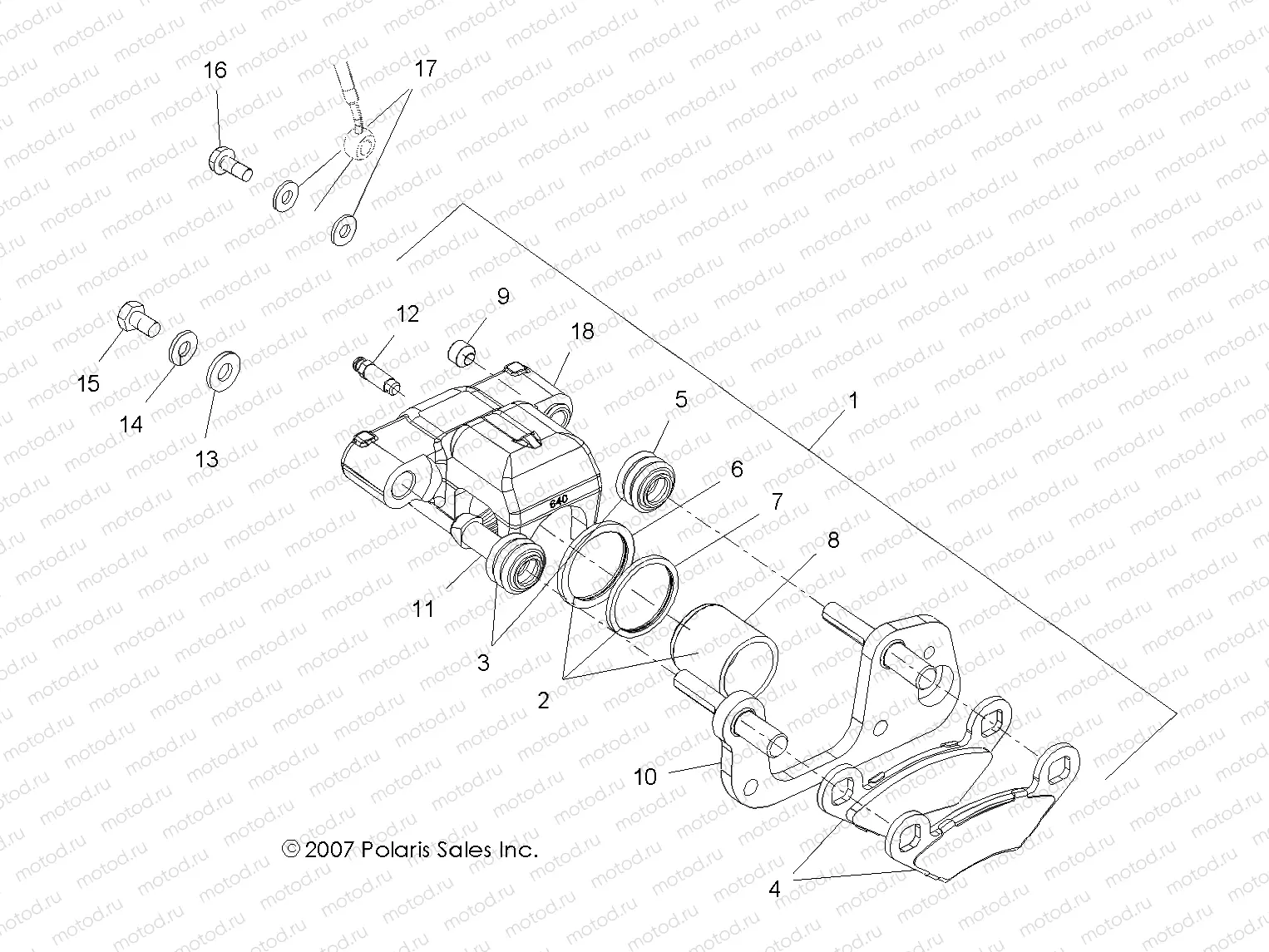 BRAKES | BRAKES, FRONT CALIPER - A09BA50FA (49ATVBRAKEFRT08SCRAM)