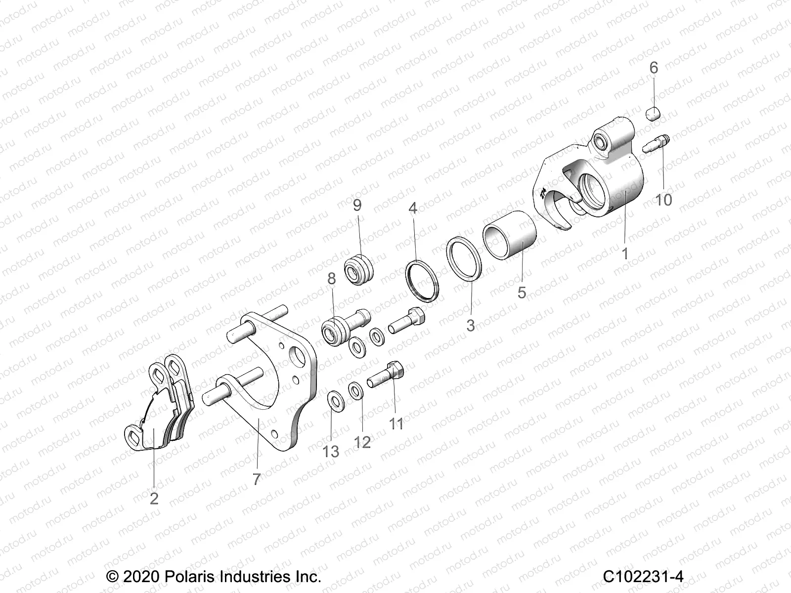 BRAKES | BRAKES, FRONT CALIPER - A23SDA57A5/E57A4 (C102231-4)