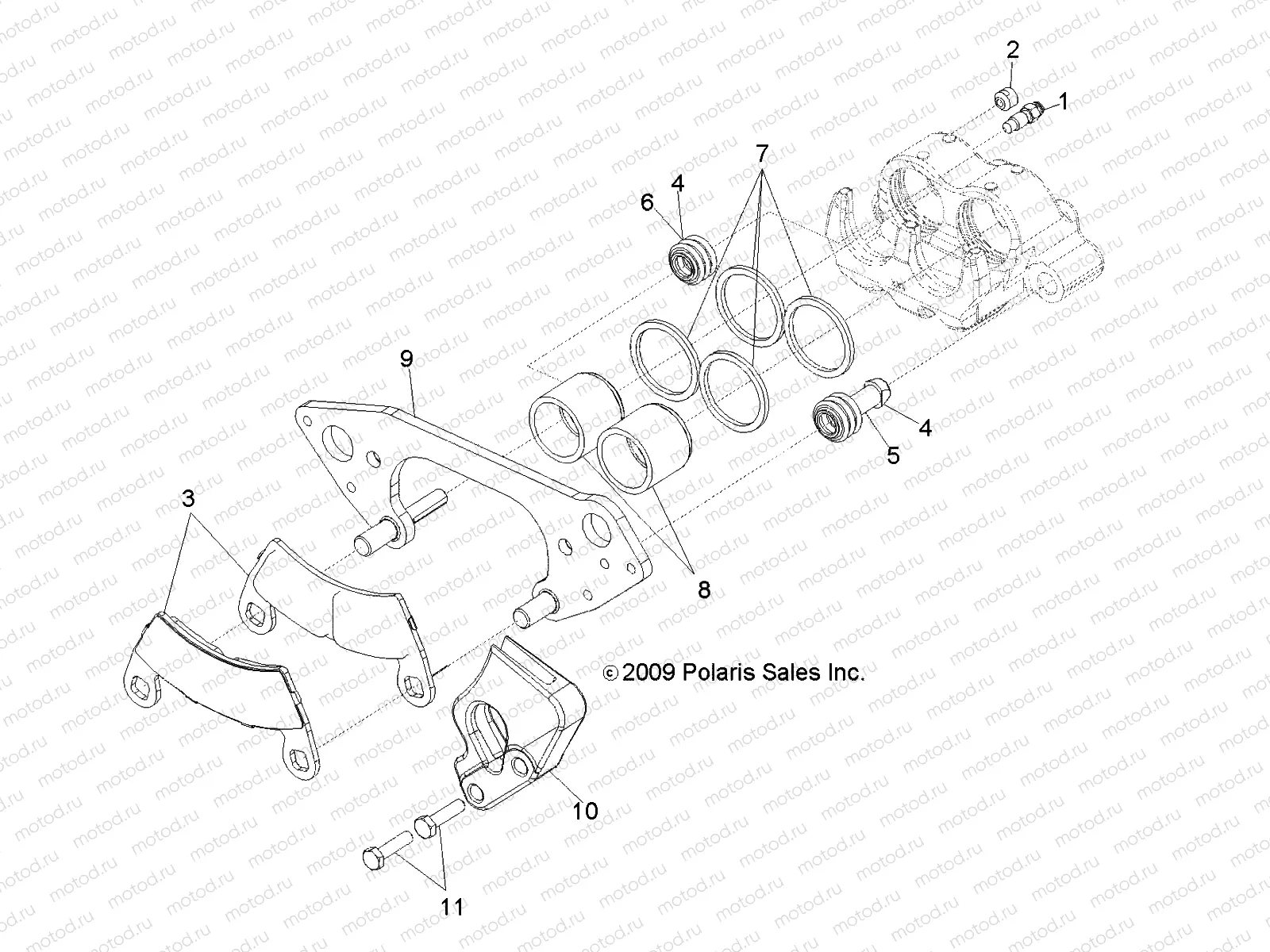 BRAKES | BRAKES, FRONT CALIPER - R12WH76AG/AR/EAH/EAV/EAW (49RGRCALIPER10800CREW)