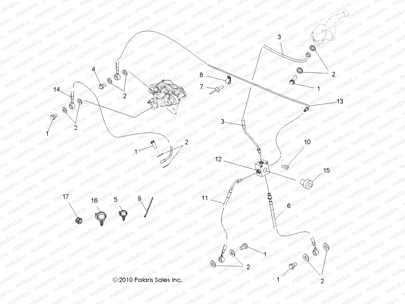 BRAKES | BRAKES, LINES and ASSEMBLY - A13EA32AA (49ATVBRAKELINE11TBLZR)