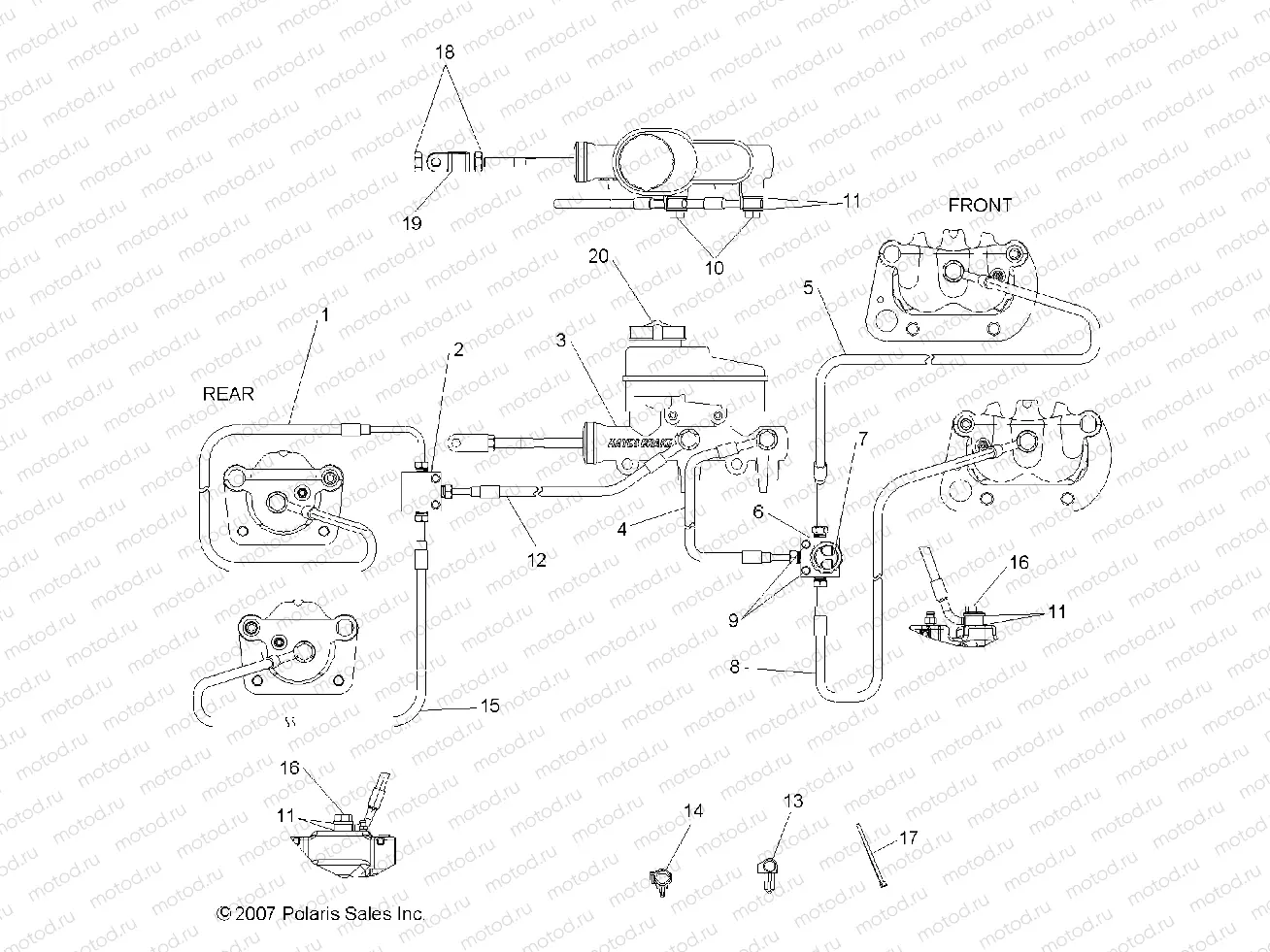 BRAKES | BRAKES, LINES and MASTER CYLINDER - R08RB50AA (49RGRBRAKELINES08500EFI)