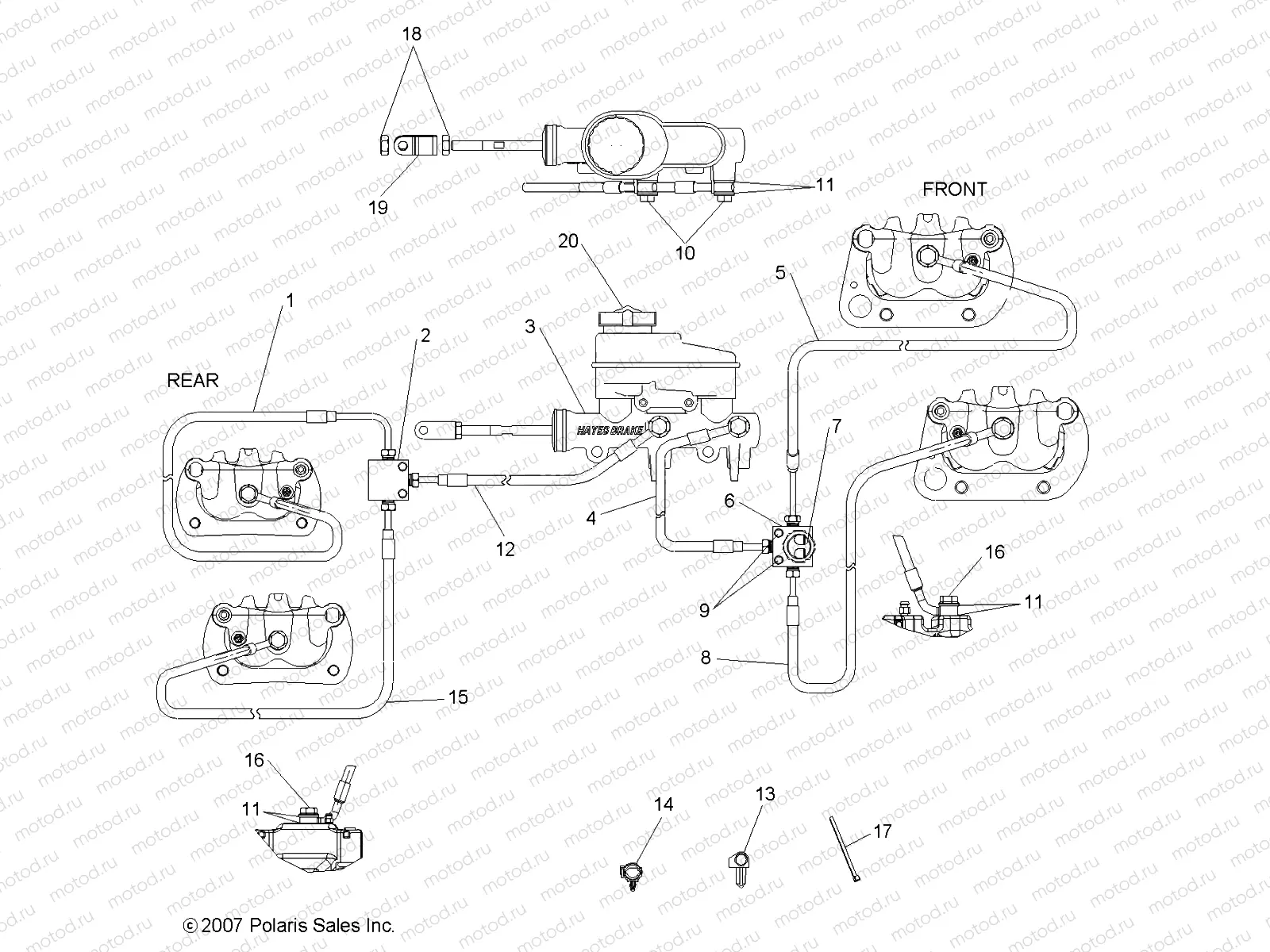 BRAKES | BRAKES, LINES and MASTER CYLINDER - R08WH68AG/AH/AK/AR (49RGRBRAKELINES08MVRS)