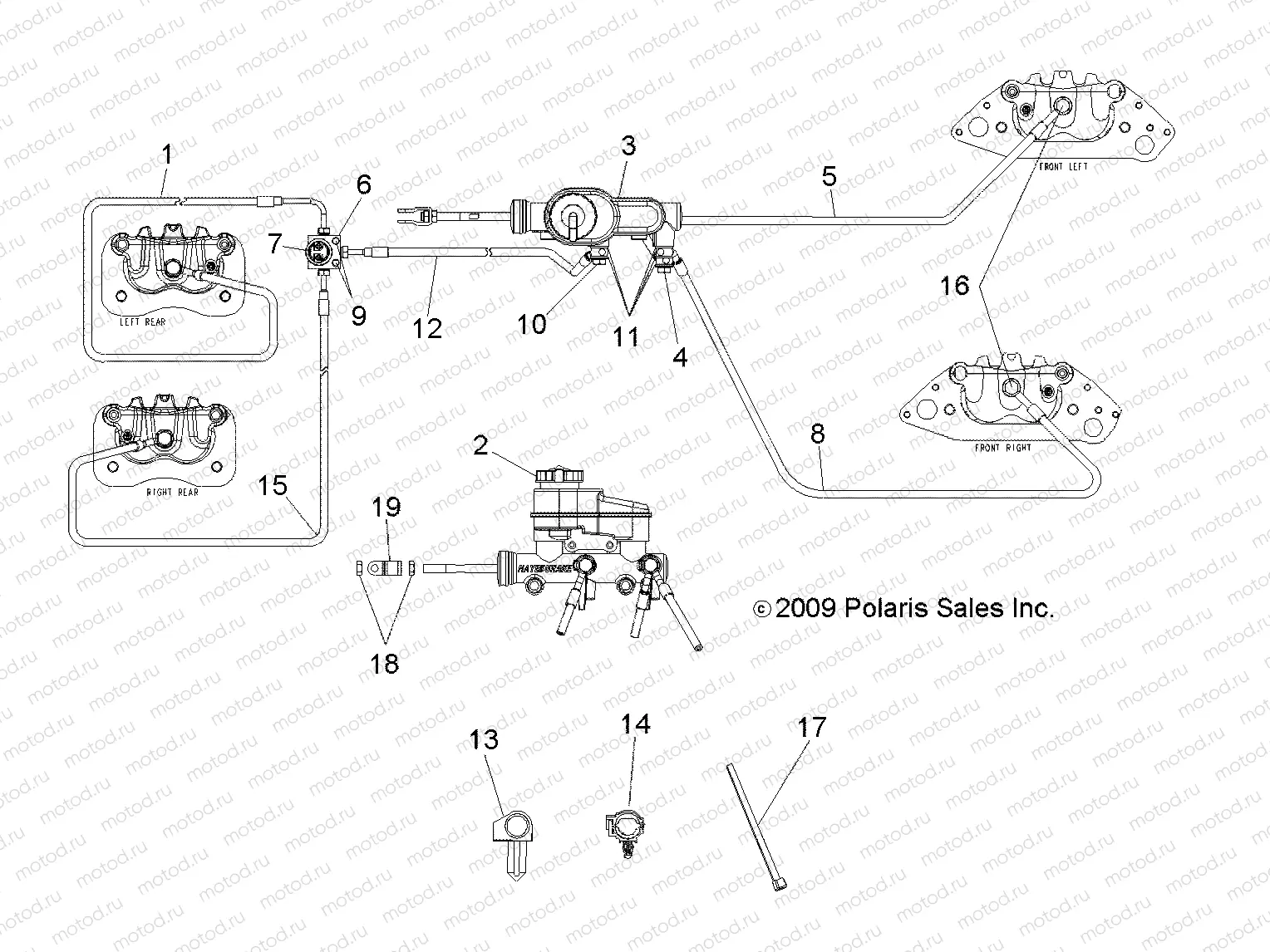 BRAKES | BRAKES, LINES and MASTER CYLINDER - R10HR76AG/AR (49RGRBRAKELINES106X6)